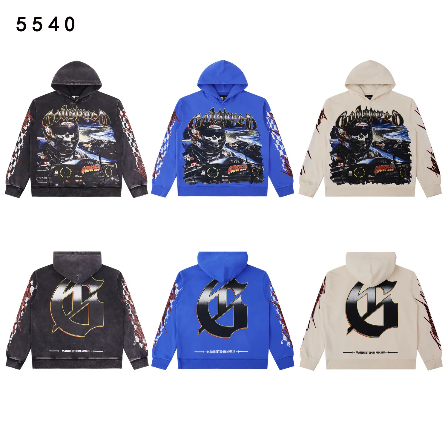 Godspeed Graphic Print Washed Cotton Hoodie D12811813