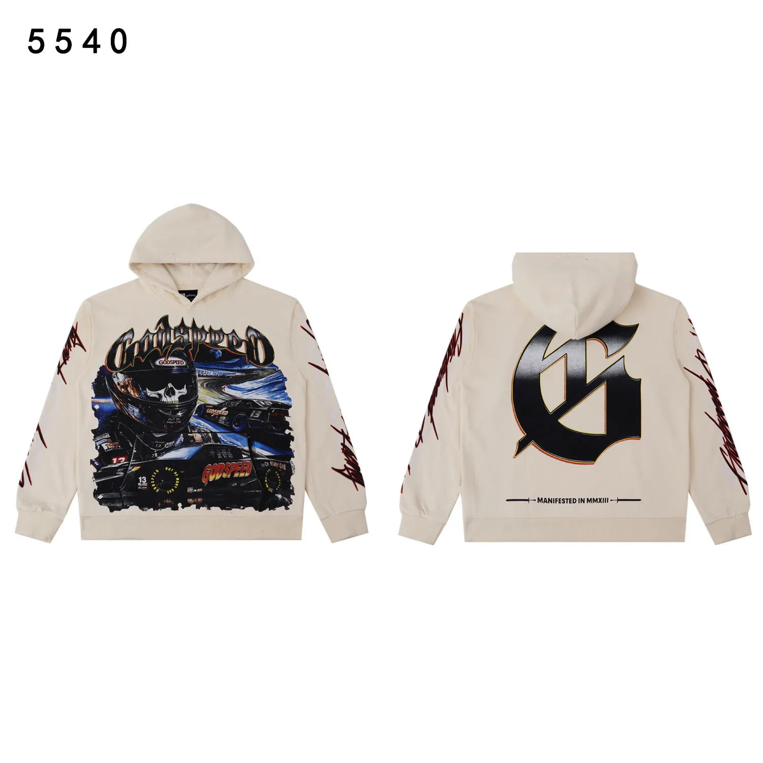 Godspeed Graphic Print Washed Cotton Hoodie D12811813 — view 2