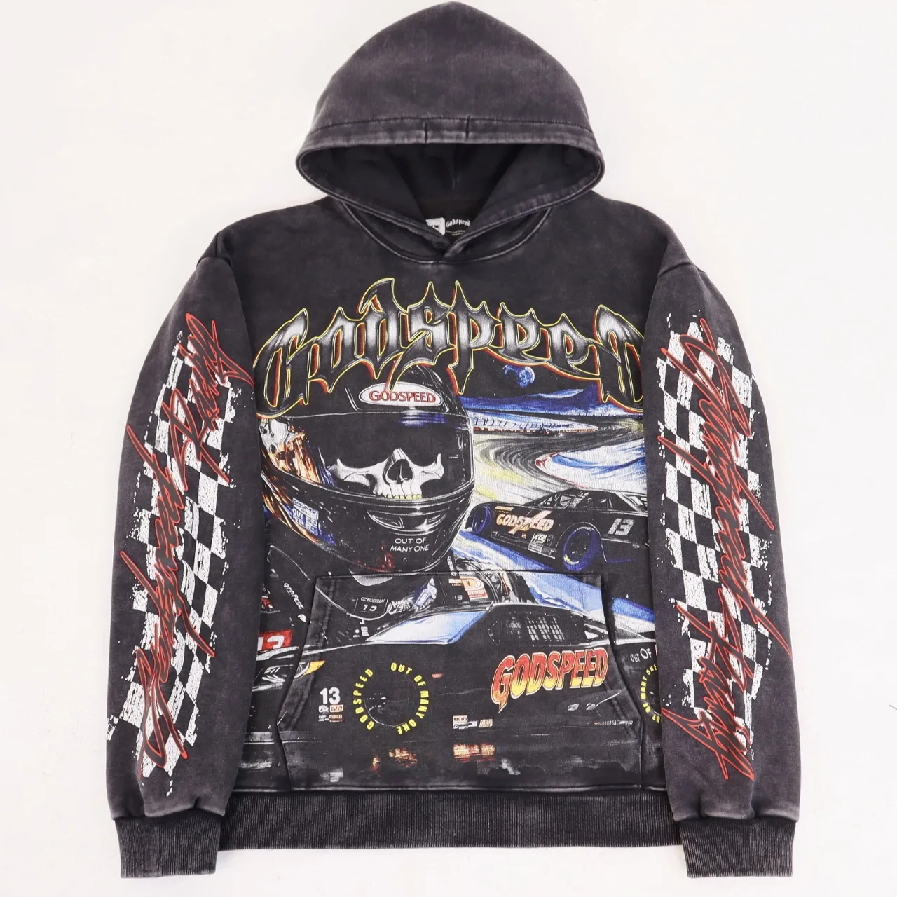 Godspeed Graphic Print Washed Cotton Hoodie D12811813 — view 7