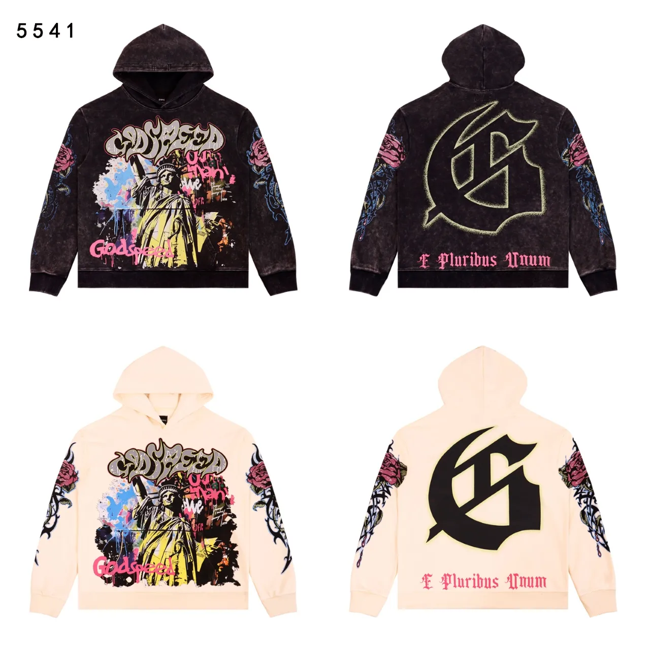 Godspeed Graphic Print Washed Hoodie D12811842