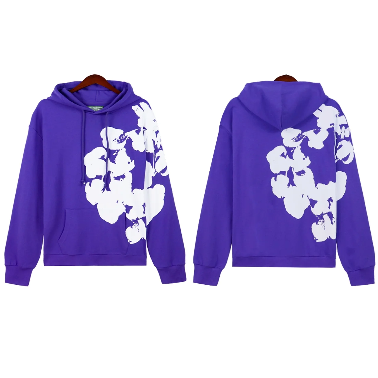 Cotton Wreath Print Fleece Hoodie D11011800 — view 2