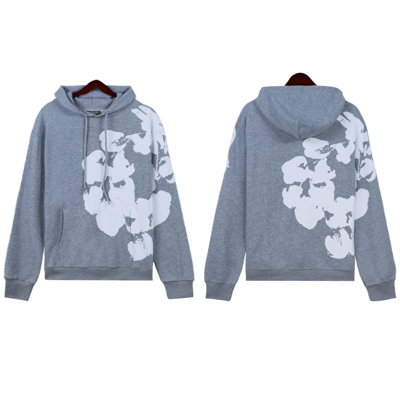 Cotton Wreath Print Fleece Hoodie D11011800 — view 3