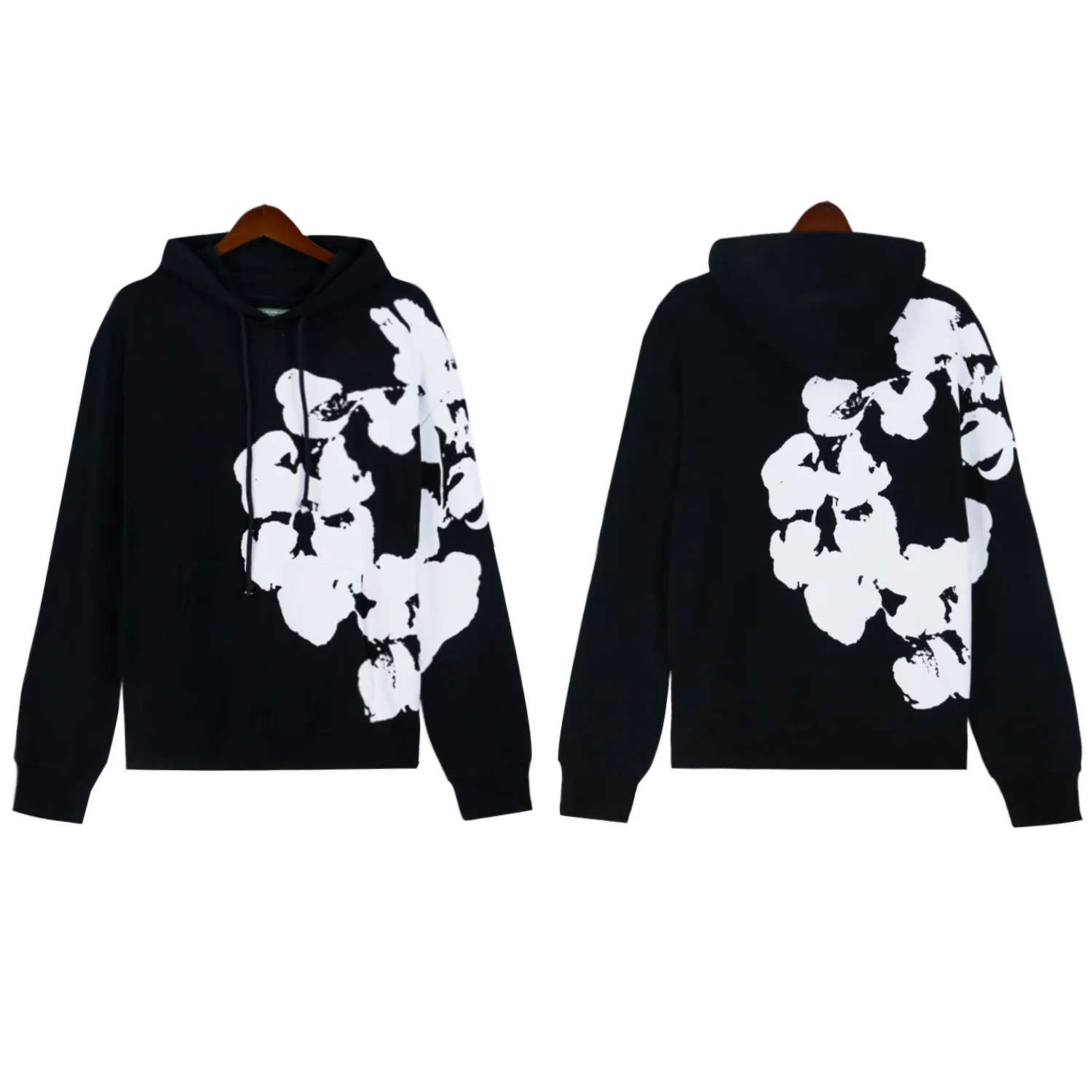 Cotton Wreath Print Fleece Hoodie D11011800 — view 4