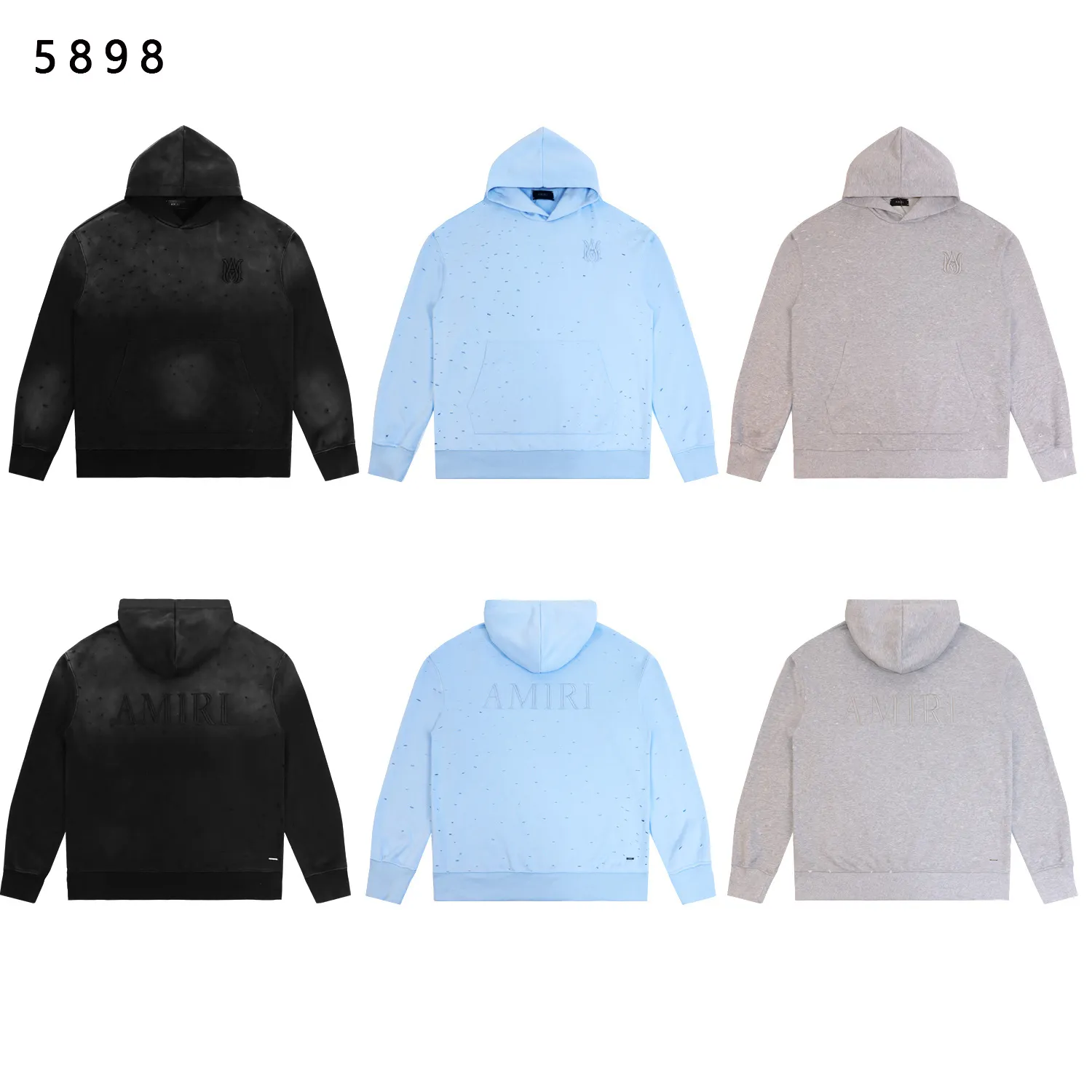 Distressed Logo-Embroidered Cotton Hoodie D13811826 — view 3