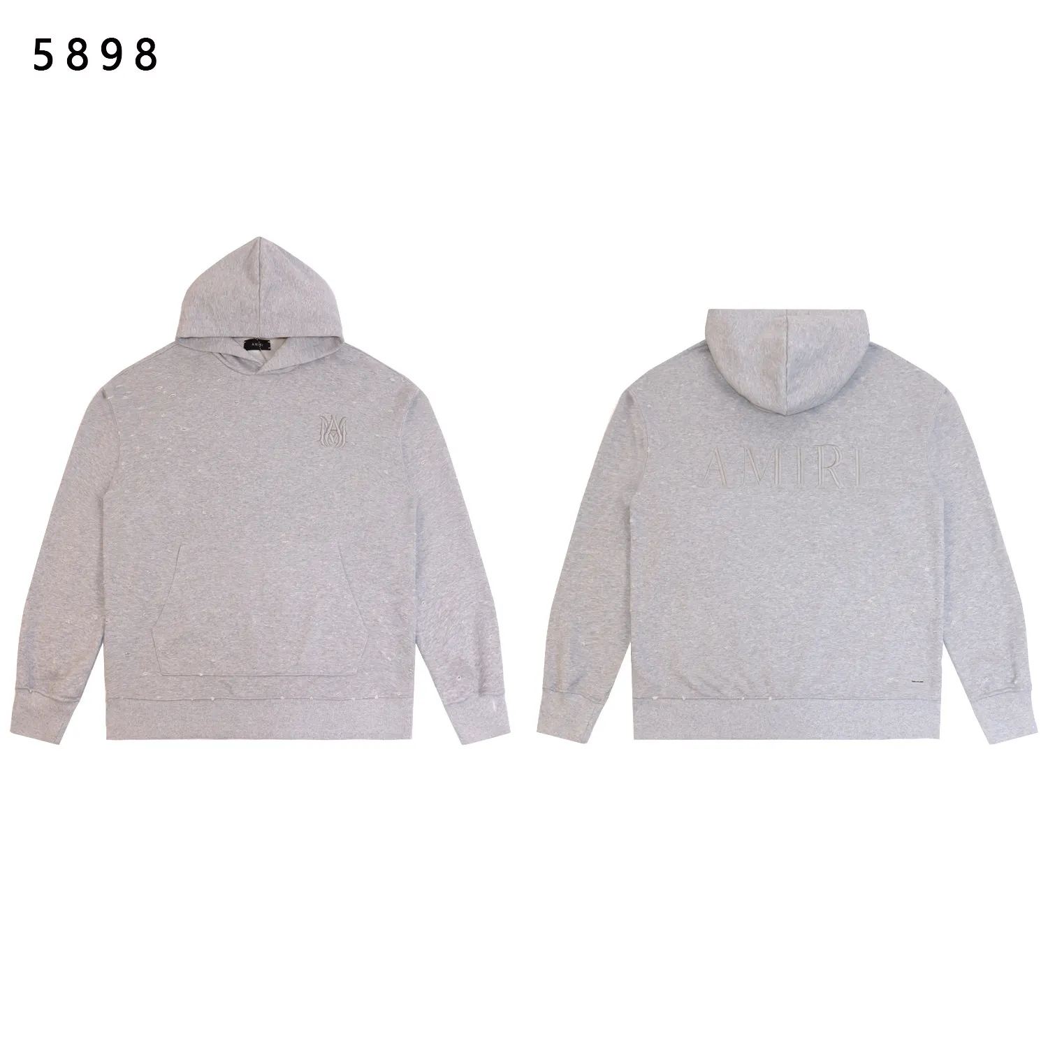 Distressed Logo-Embroidered Cotton Hoodie D13811826 — view 5