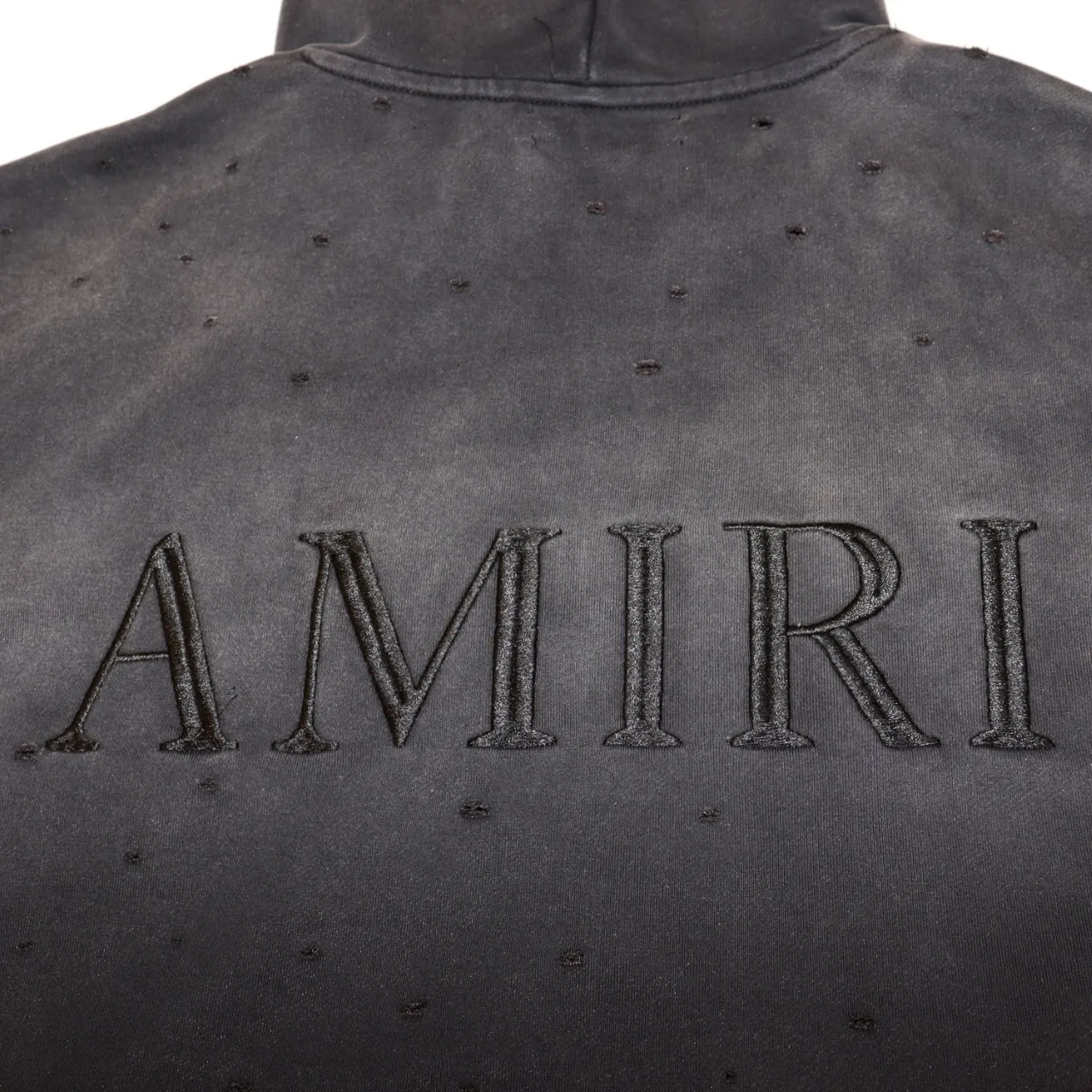 Distressed Logo-Embroidered Cotton Hoodie D13811826 — view 6