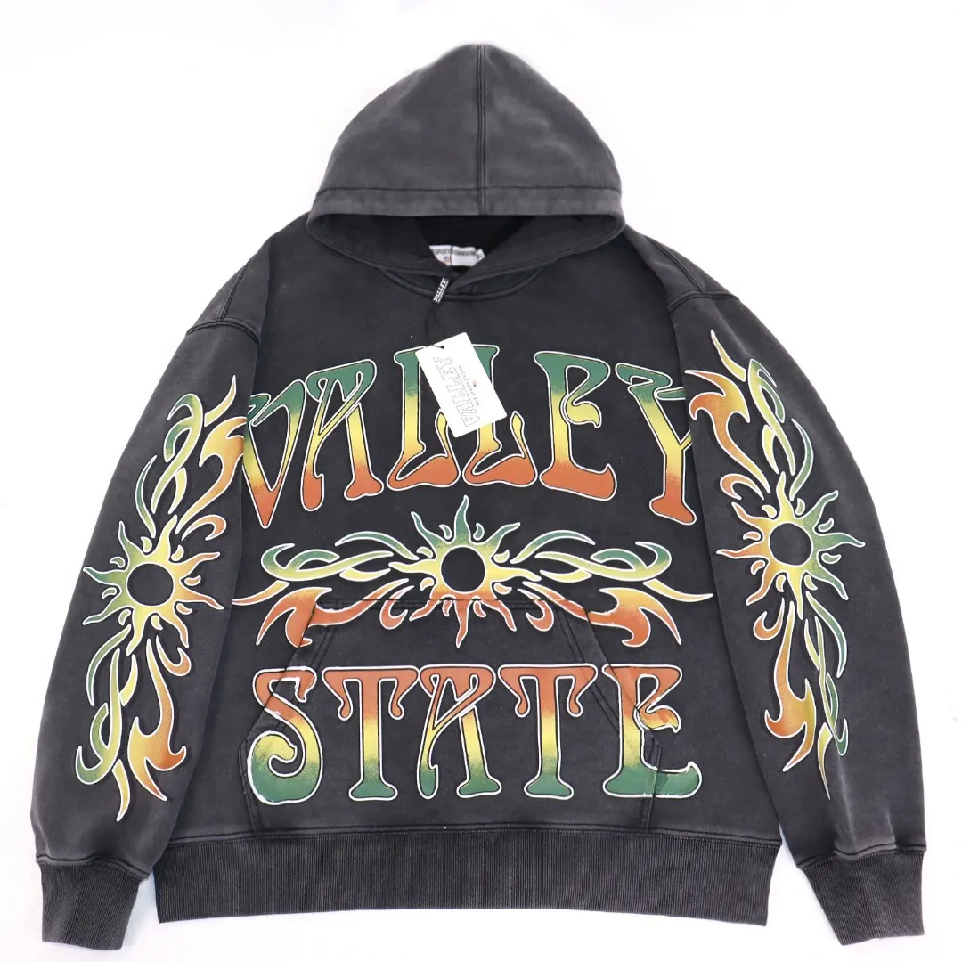 Valley State Graphic Print Washed Hoodie D13511870 — view 4