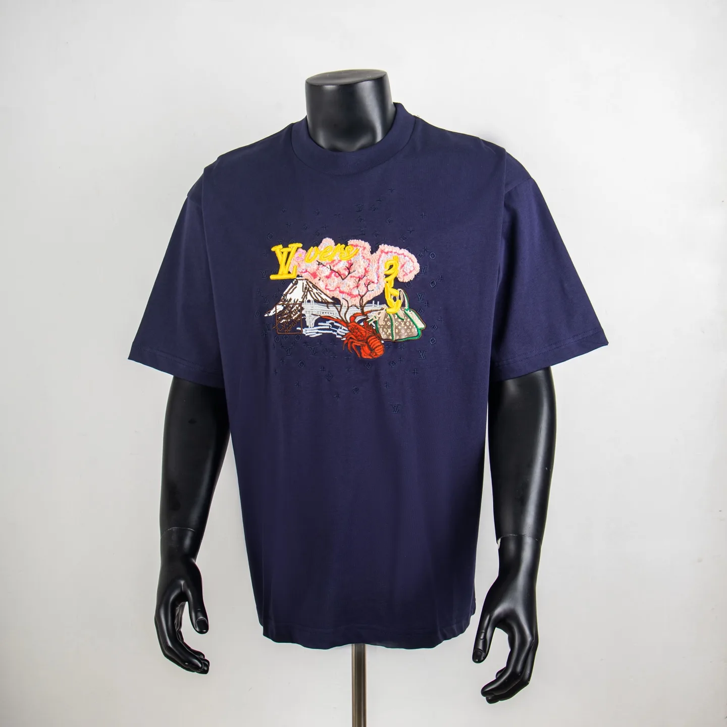 Embroidered Landscape Cotton T-Shirt D12915050