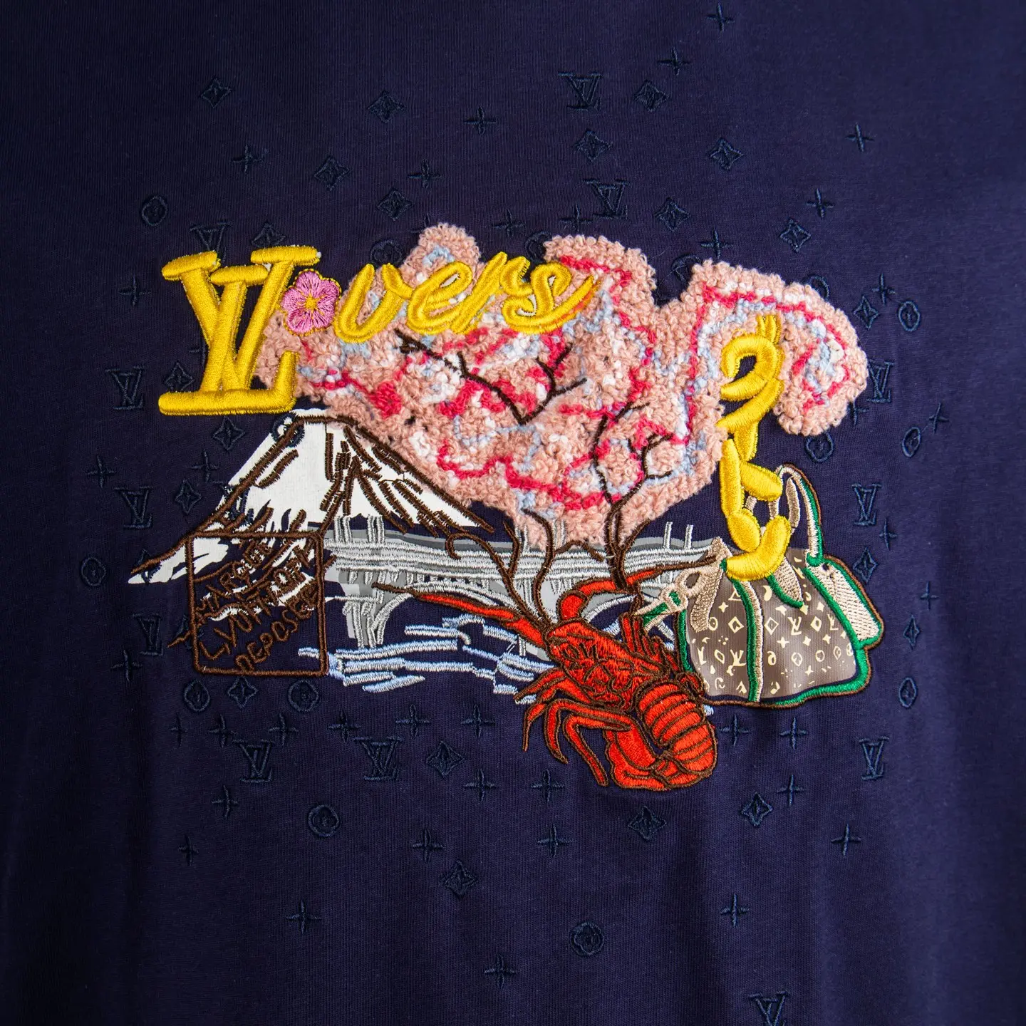 Embroidered Landscape Cotton T-Shirt D12915050 — view 4