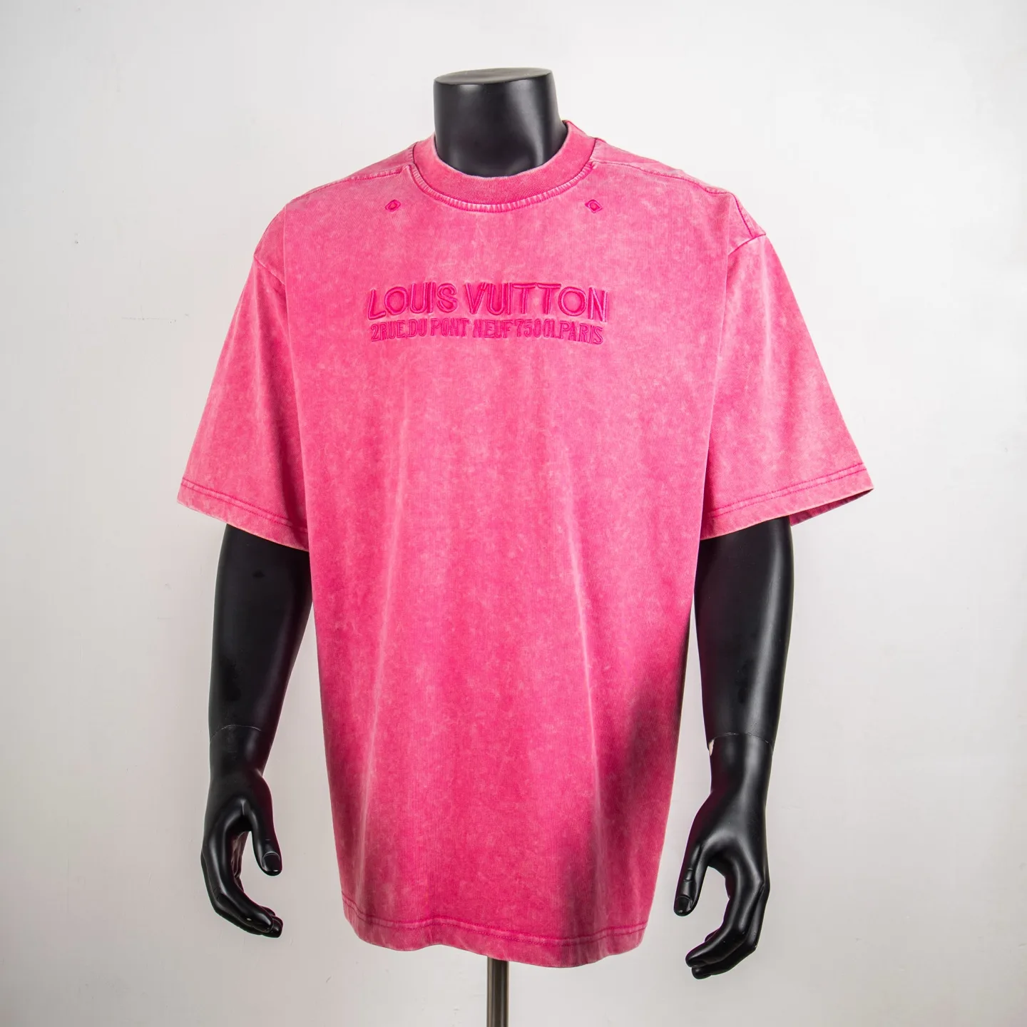 Acid-Wash Embroidered Logo T-Shirt D11915043