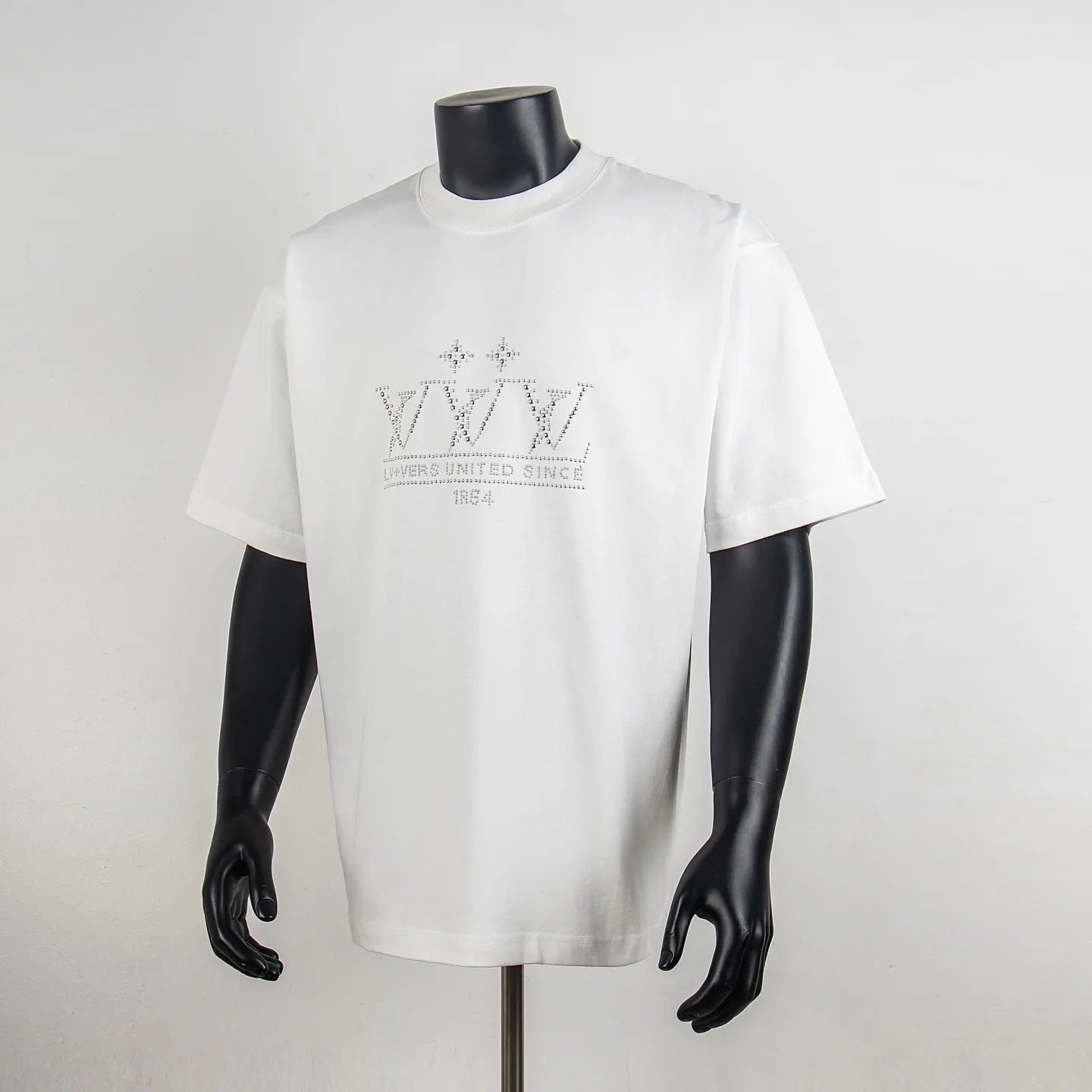Rhinestone Logo Cotton T-Shirt D11515019