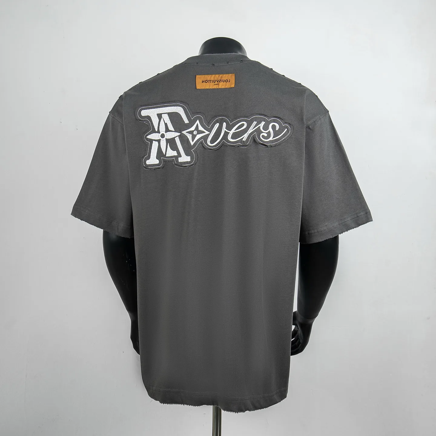 Embroidered Distressed Cotton T-Shirt D12515016 — view 2