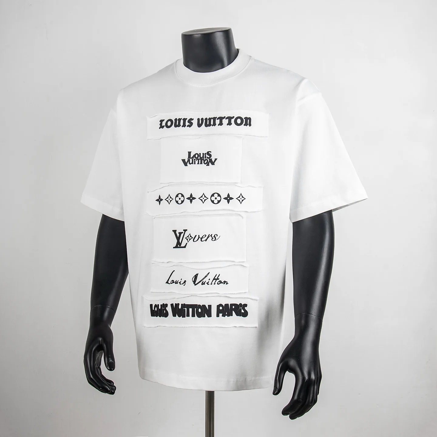 Logo Patchwork Cotton T-Shirt D12515012