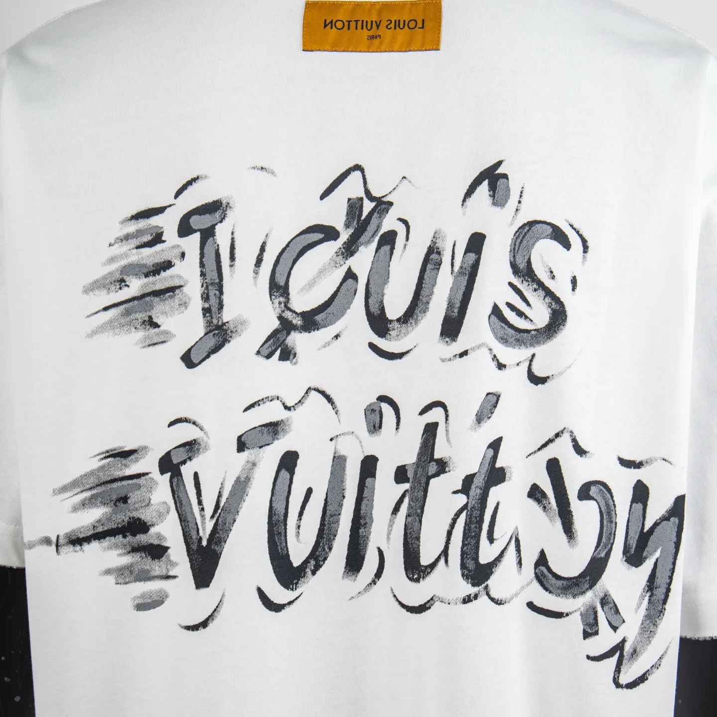 Hand-Painted Logo Cotton T-Shirt D12515009 — view 6