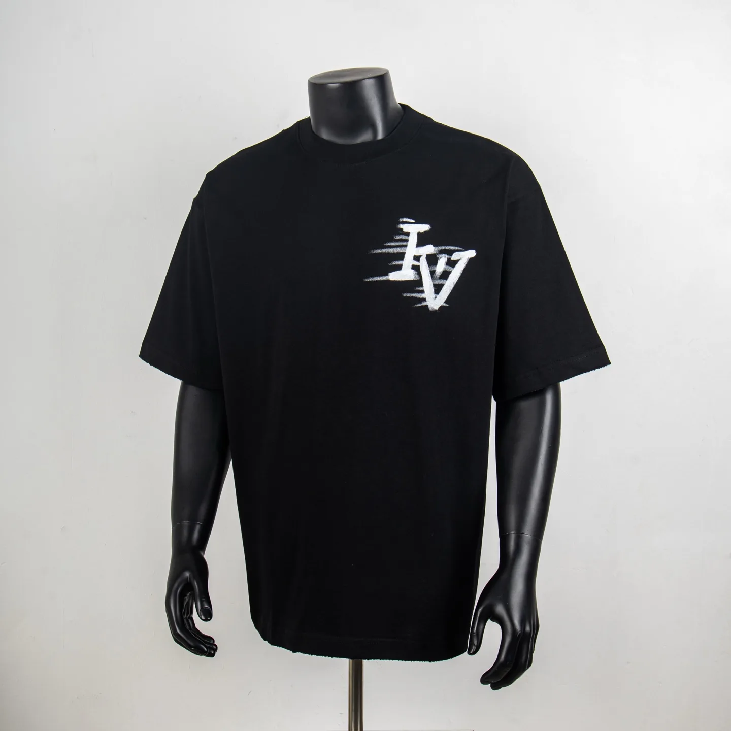 Hand-Painted Logo Cotton T-Shirt D12515010