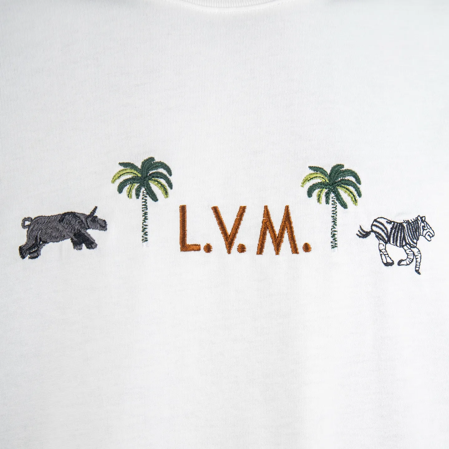 Embroidered Tropical Animal Cotton T-Shirt D11515006 — view 4