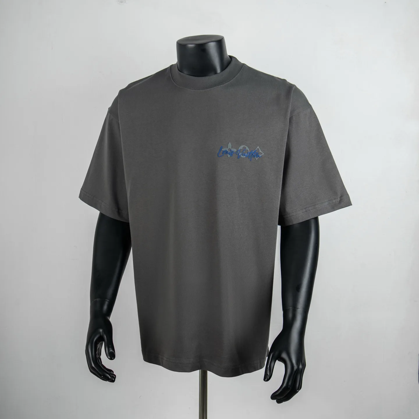 Logo-Embroidered Flocked Cotton T-Shirt D11915005