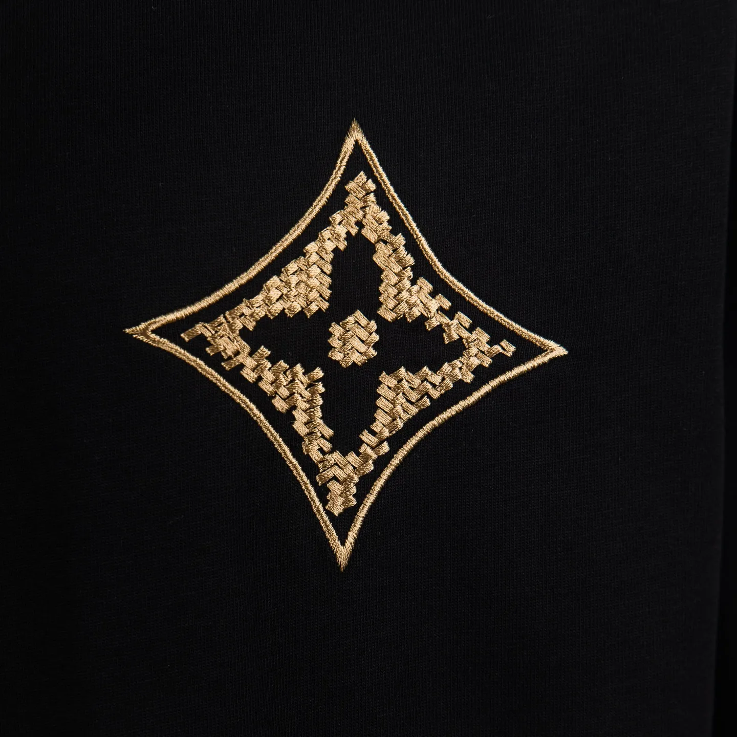 Embroidered Monogram Flower Cotton T-Shirt D11915002 — view 5