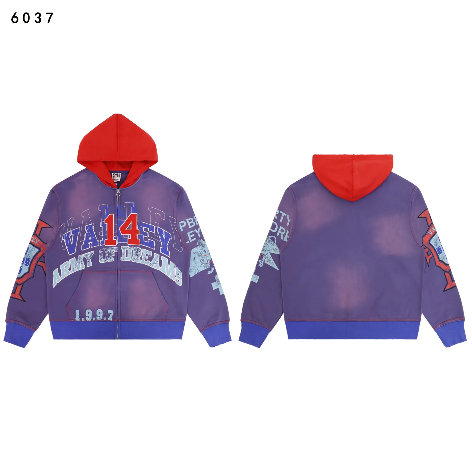 Graphic Print Zip-Up Hoodie D16511844 — view 3
