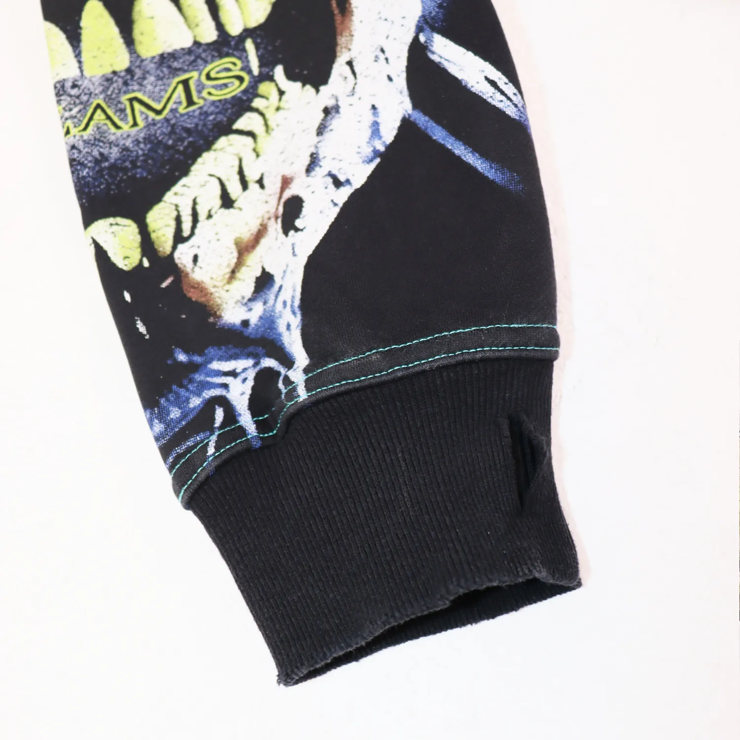 Skull Print Distressed Zip-Up Hoodie D15811744 — view 5