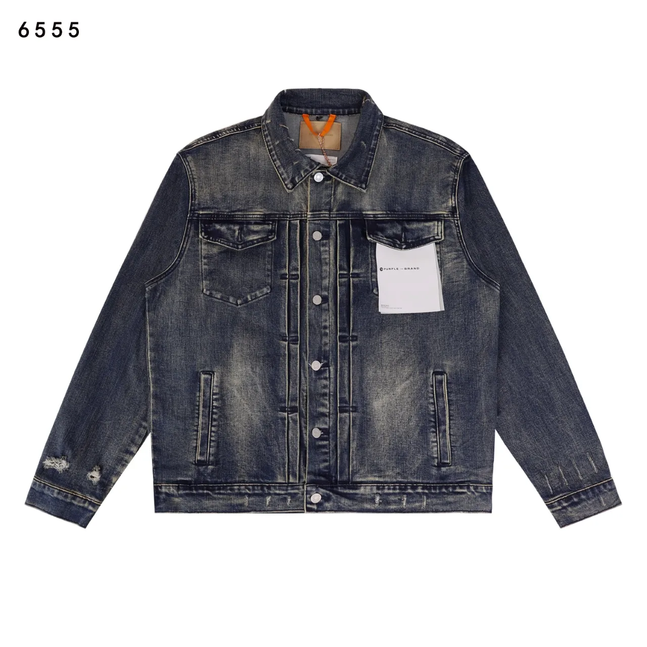 Graphic Print Stretch Denim Trucker Jacket D16811869 — view 2