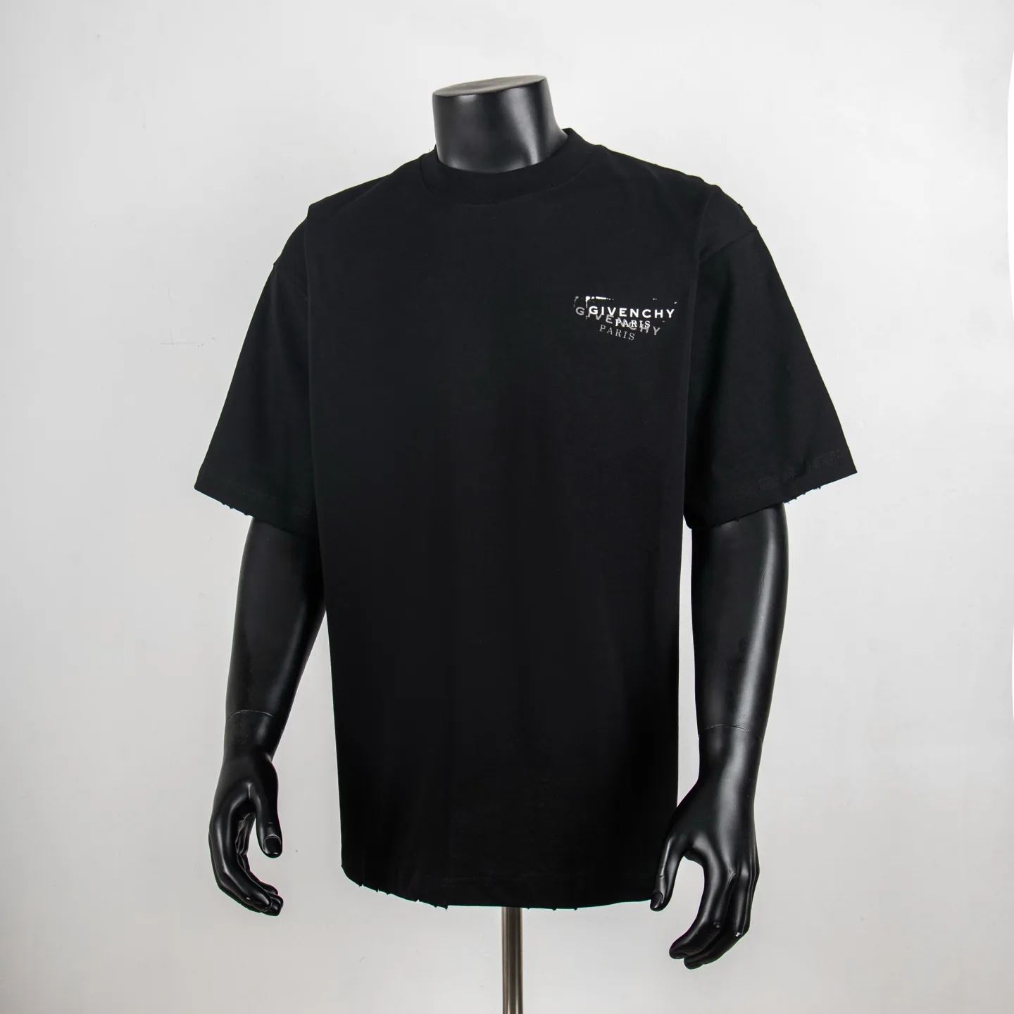 Distressed Logo Print Cotton T-Shirt D11914997