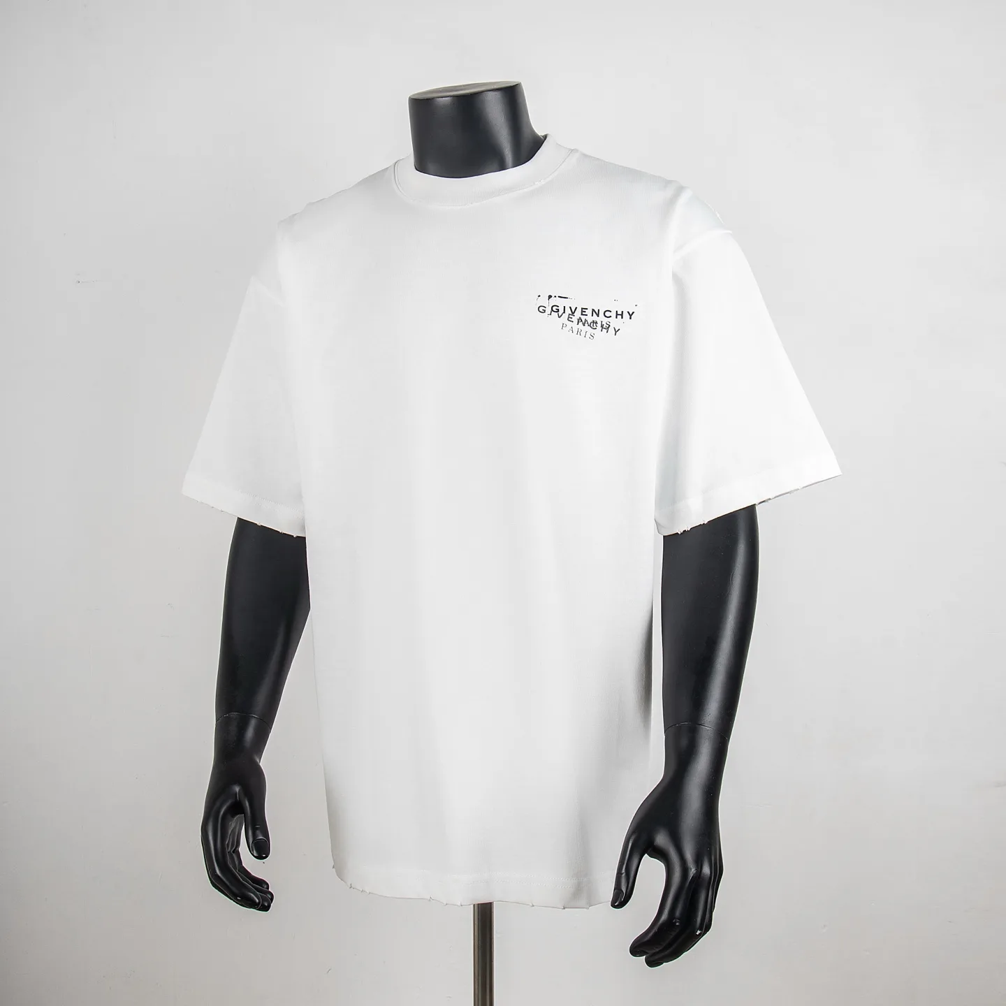 Distressed Logo Print Cotton T-Shirt D11914998