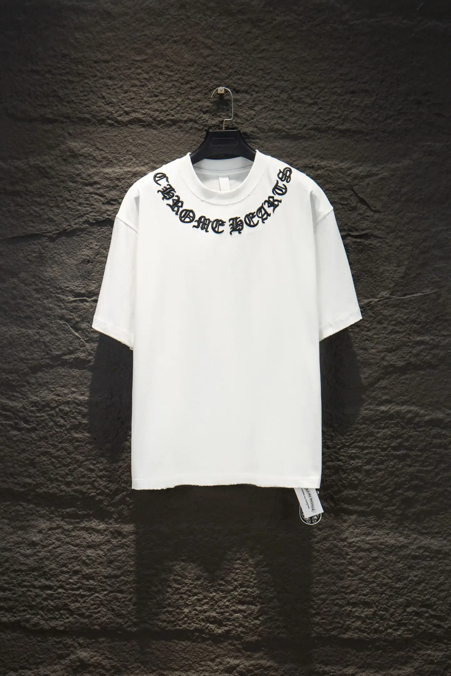 Embroidered Distressed Oversized T-Shirt D12514950