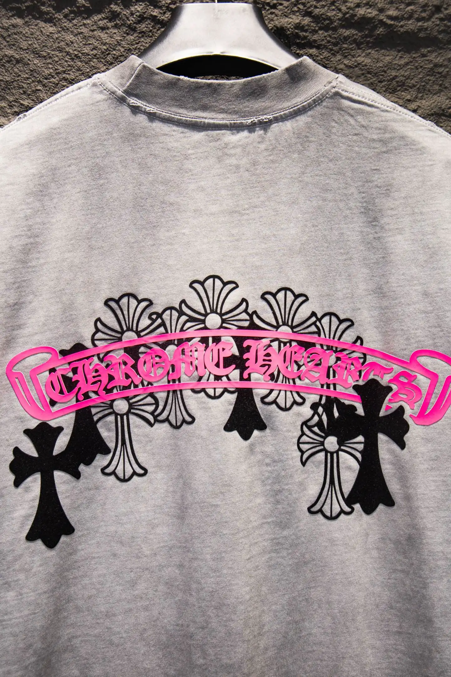 Logo-Flocked Acid-Wash Oversized T-Shirt D13515090 — view 5