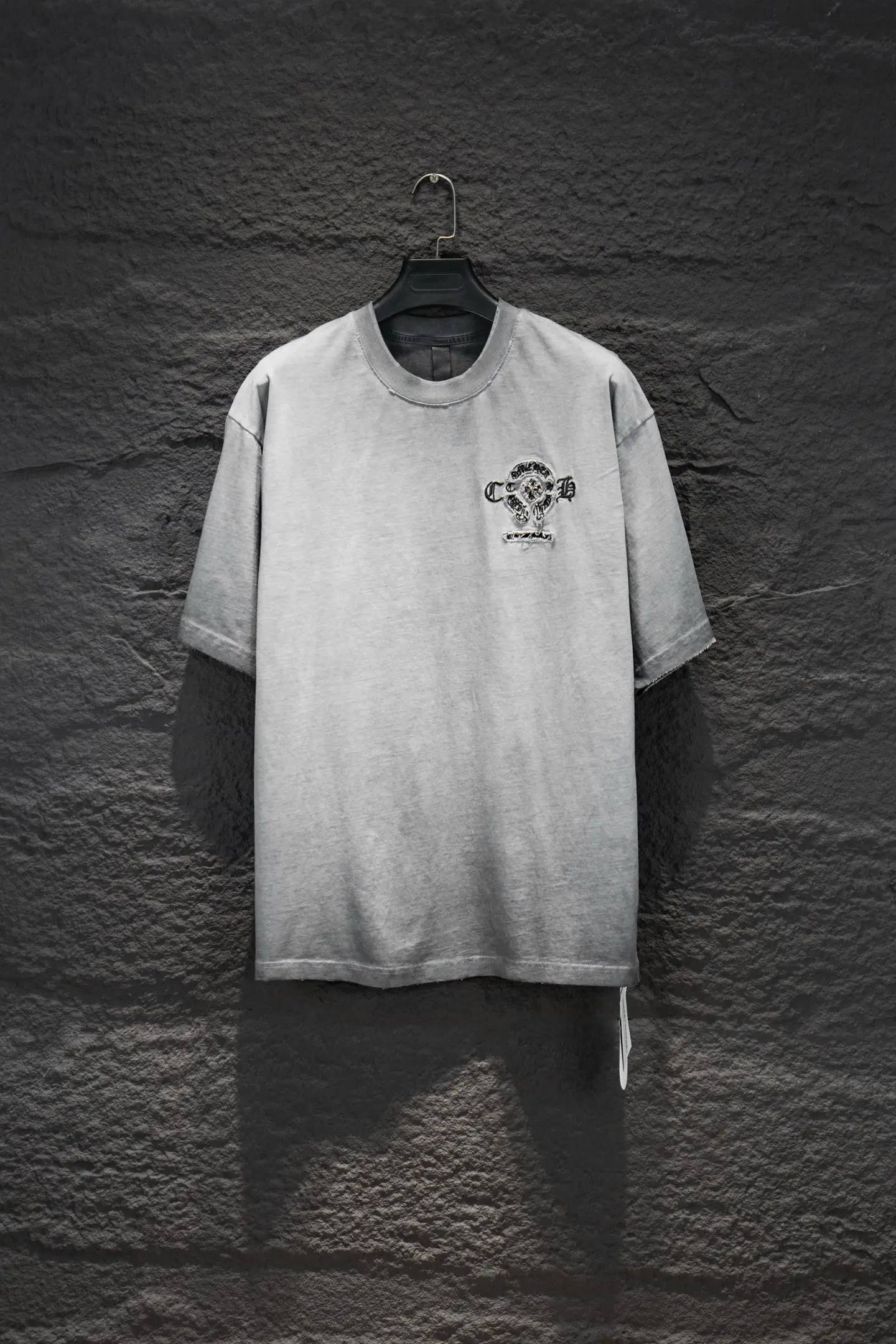 Embroidered Distressed Oversized T-Shirt D14515077