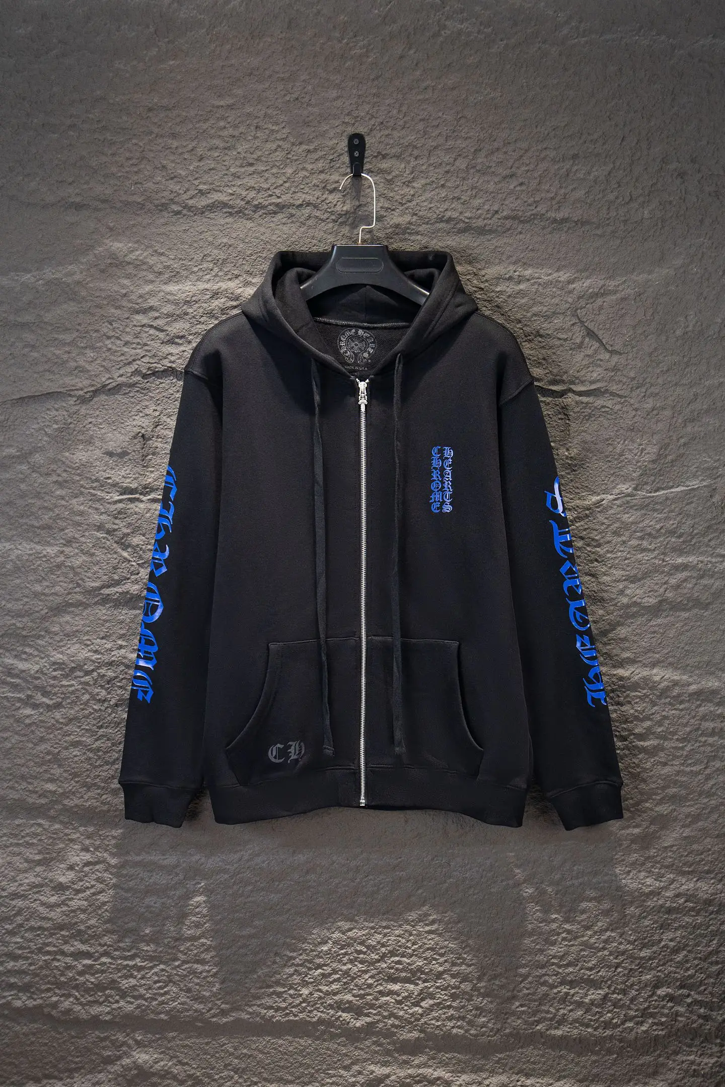 Logo Print Zip-Up Cotton Hoodie D22922917
