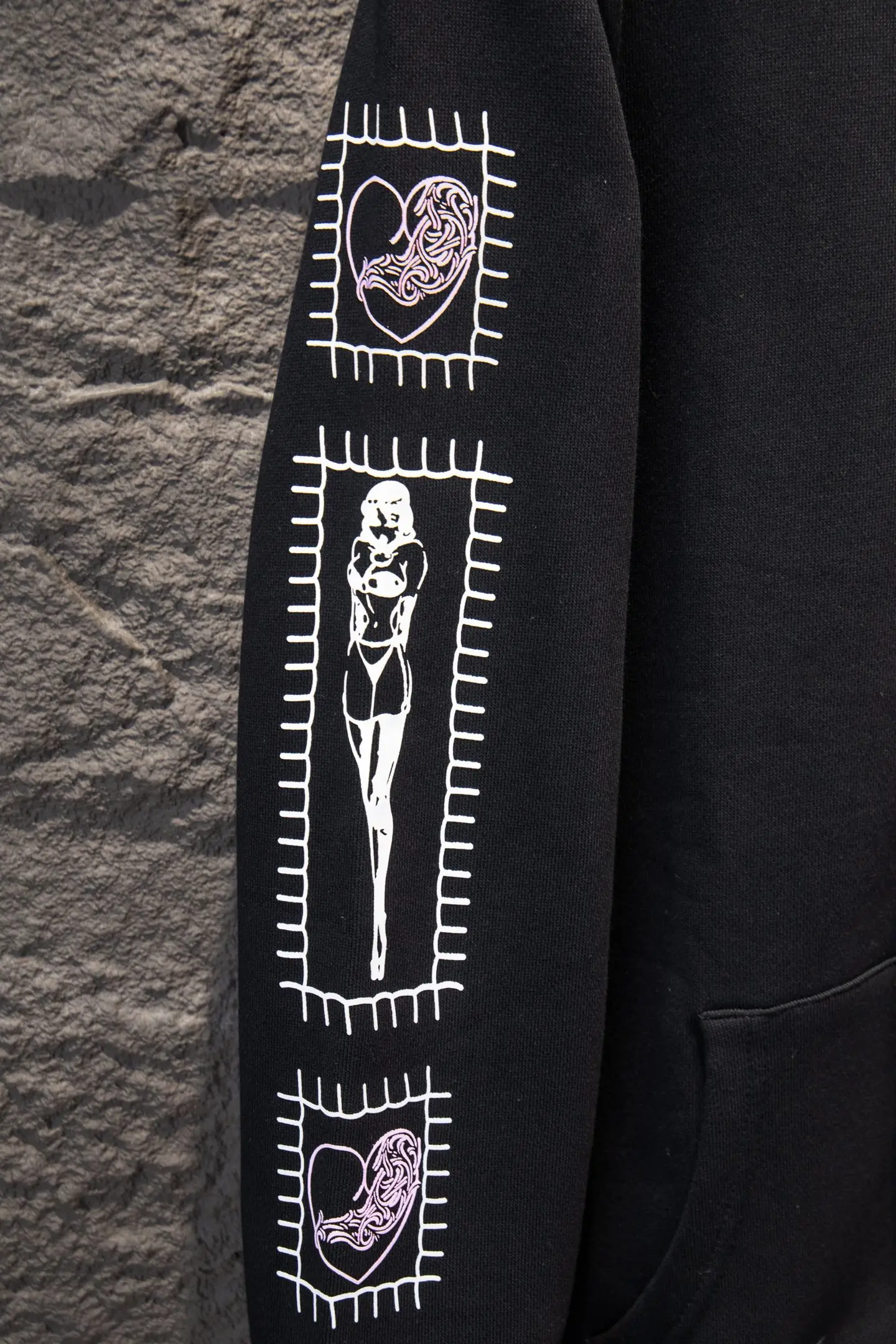 Graphic Print Zip-Up Cotton Hoodie D22922943 — view 5