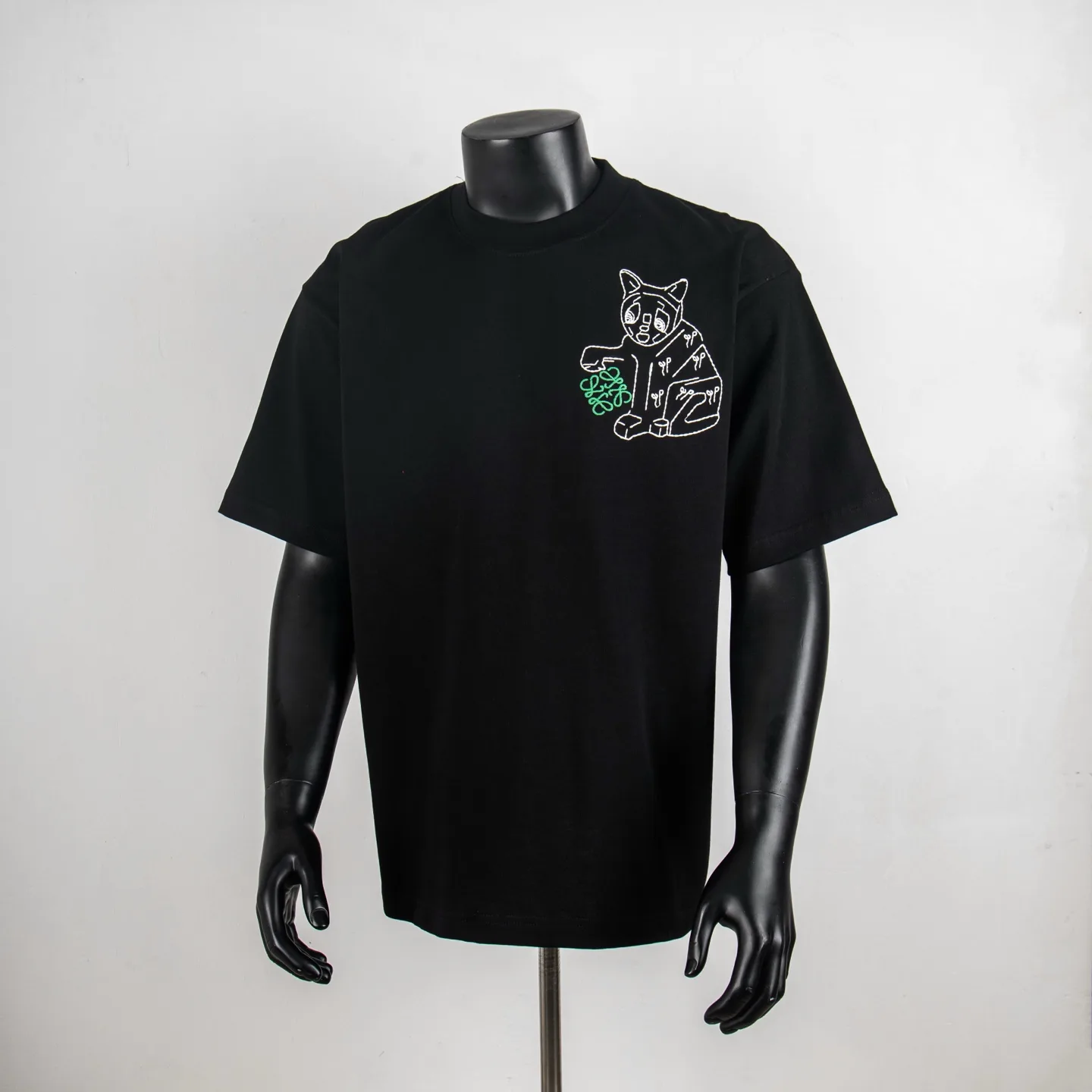 Cat Logo Embroidered Cotton T-Shirt D11912323