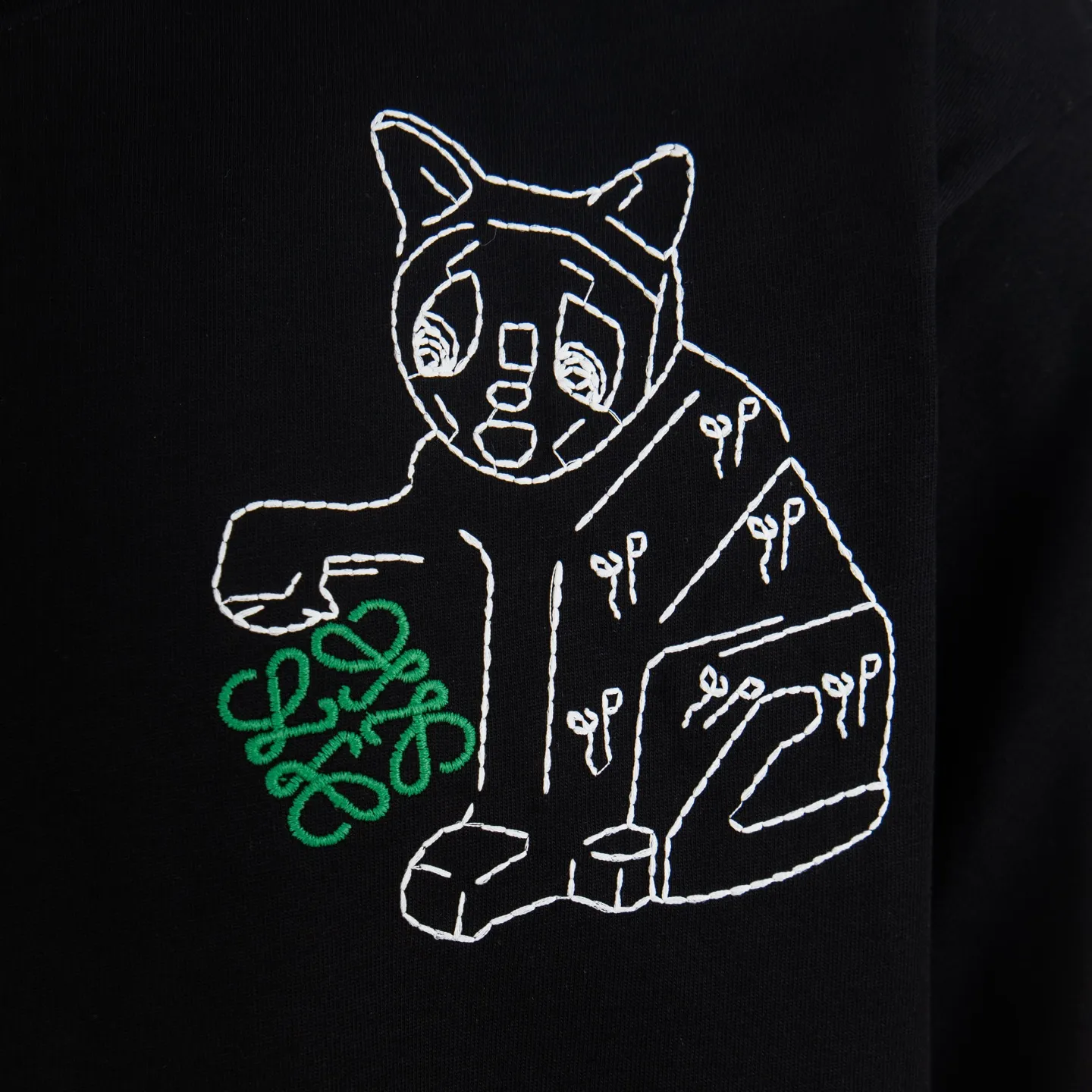 Cat Logo Embroidered Cotton T-Shirt D11912323 — view 5