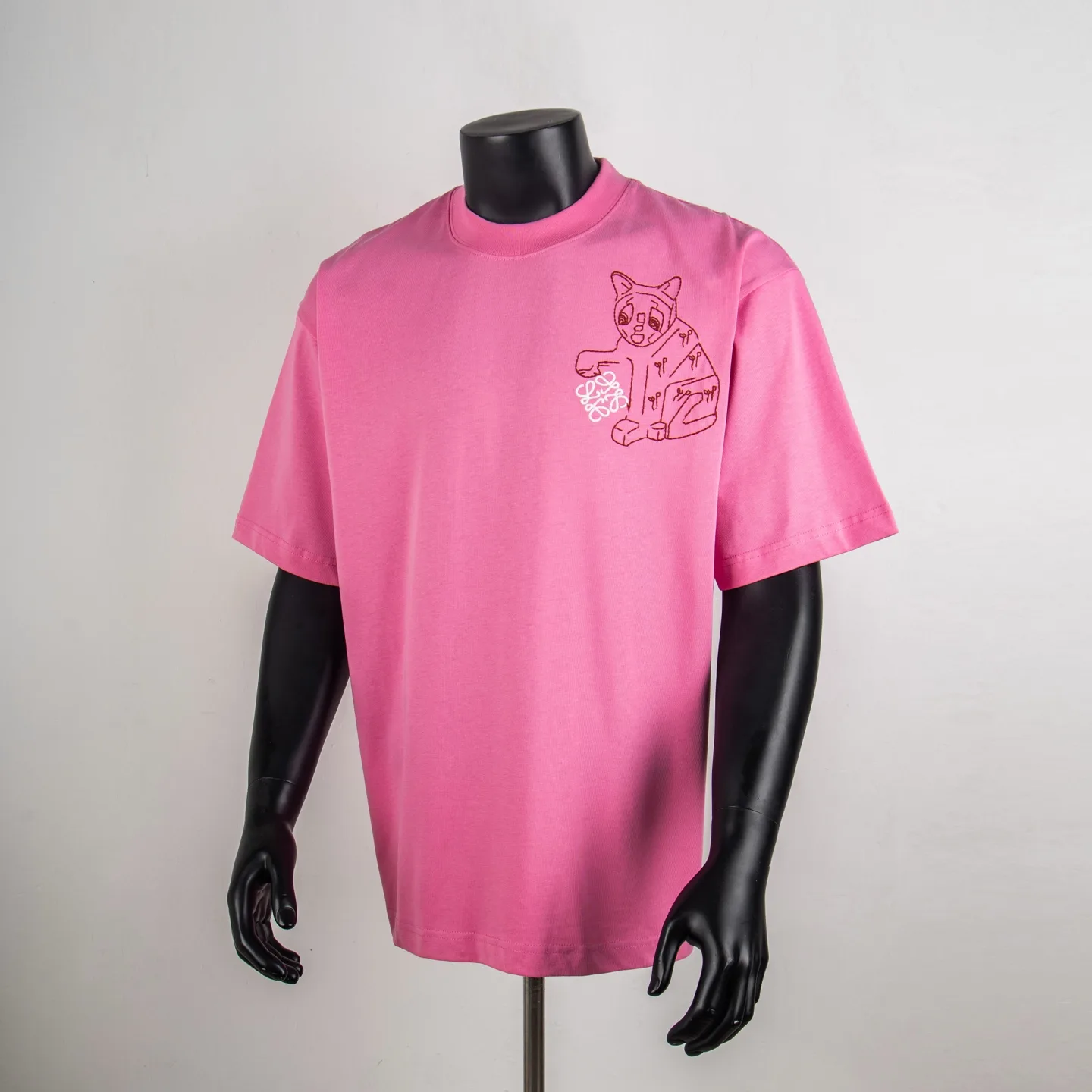 Cat Logo Embroidered Cotton T-Shirt D11912324