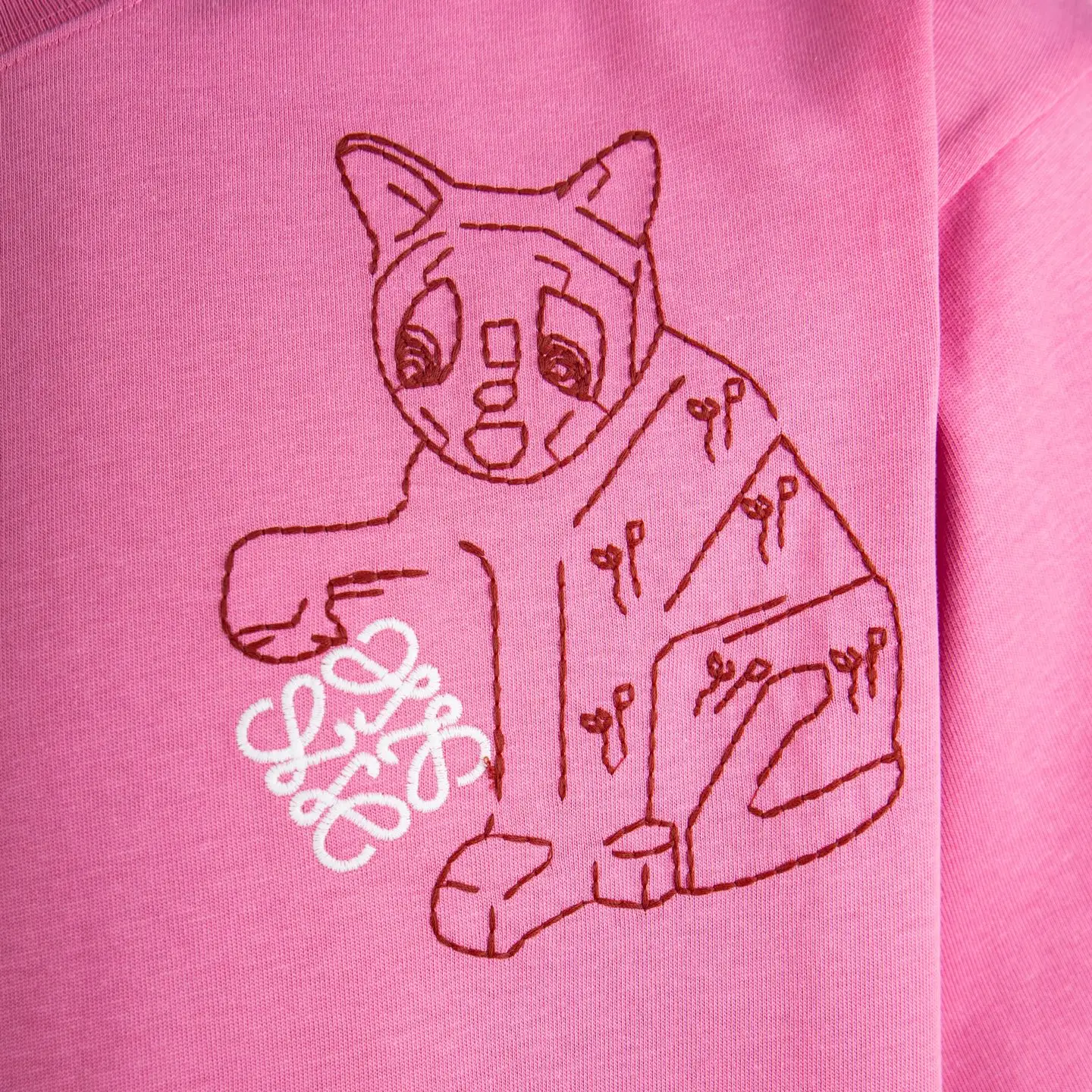 Cat Logo Embroidered Cotton T-Shirt D11912324 — view 5