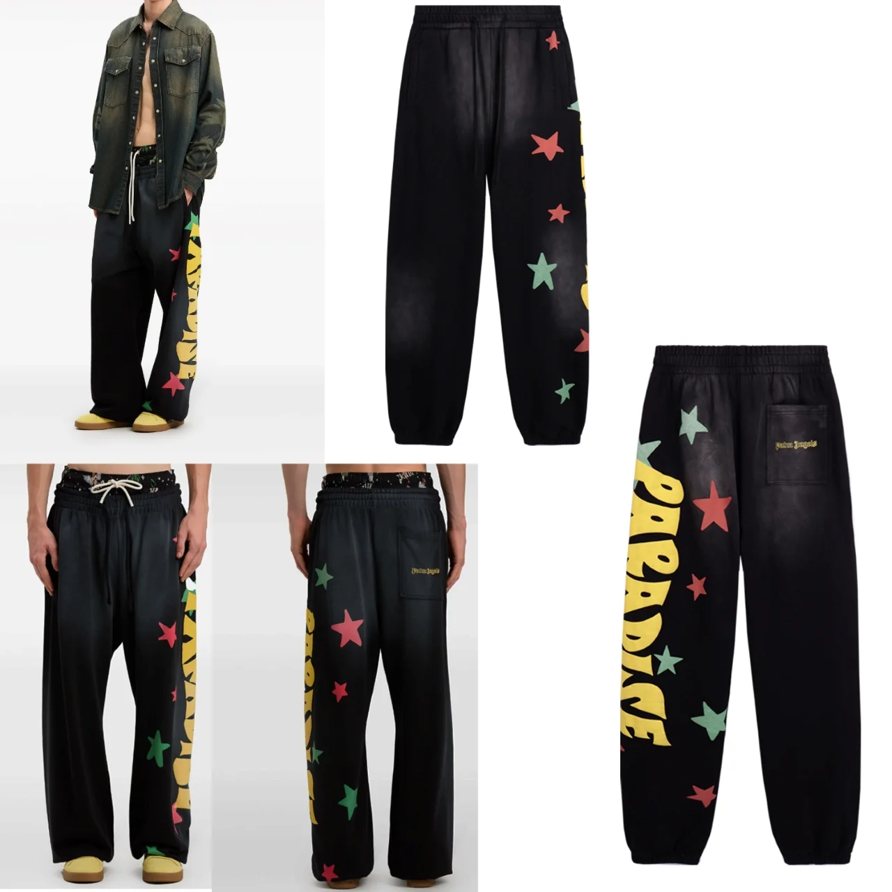 Paradise Printed Washed Cotton Sweatpants D12811875