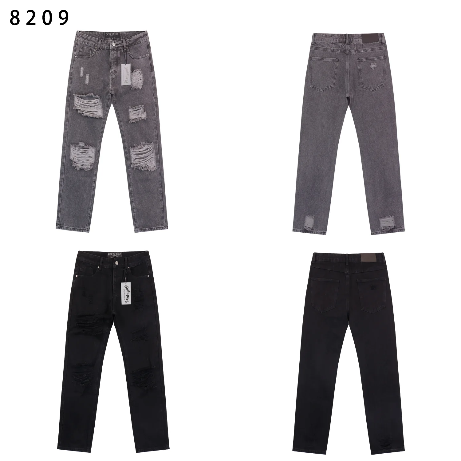 Godspeed Distressed Straight-Leg Jeans D11211856 — view 3