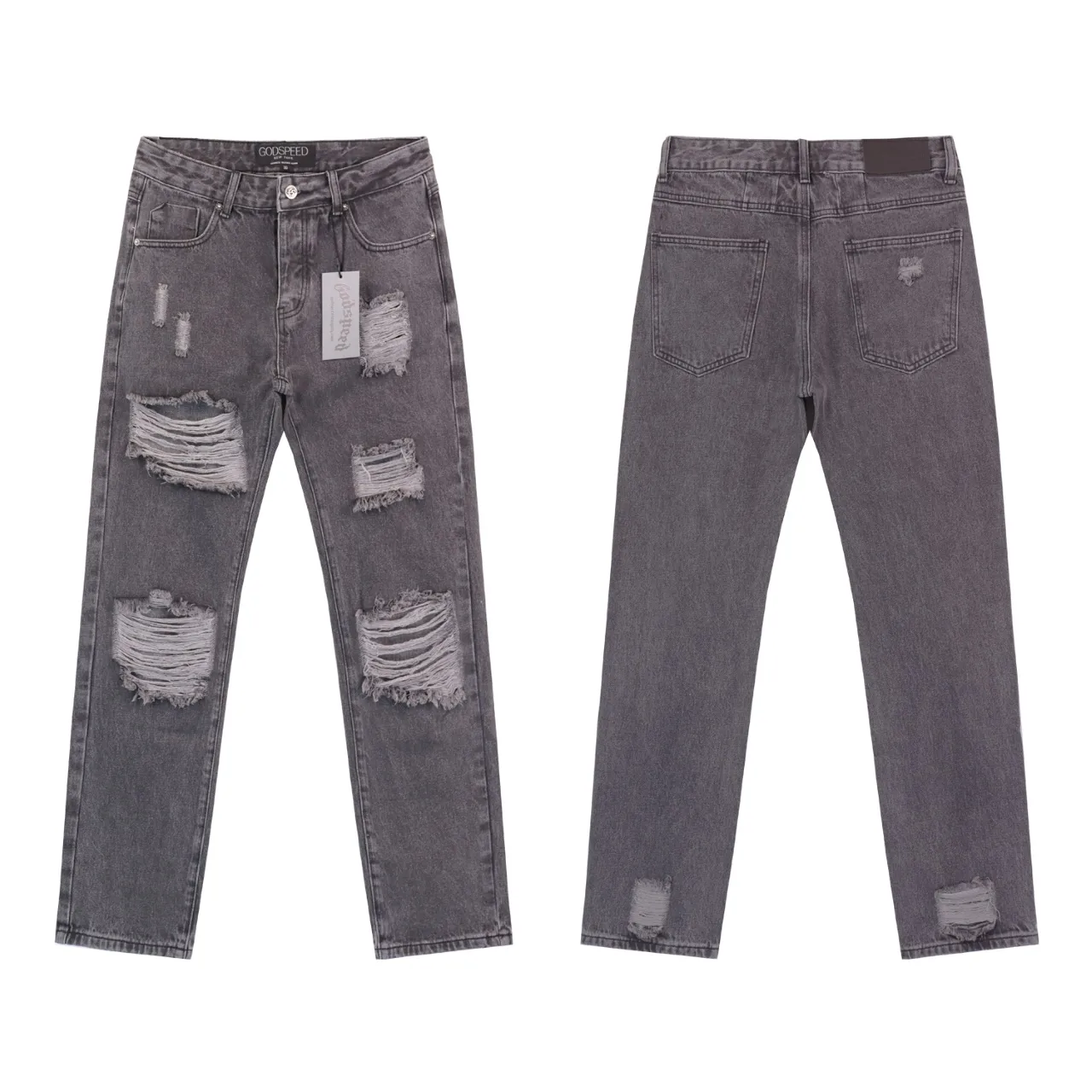 Godspeed Distressed Straight-Leg Jeans D11211856 — view 4