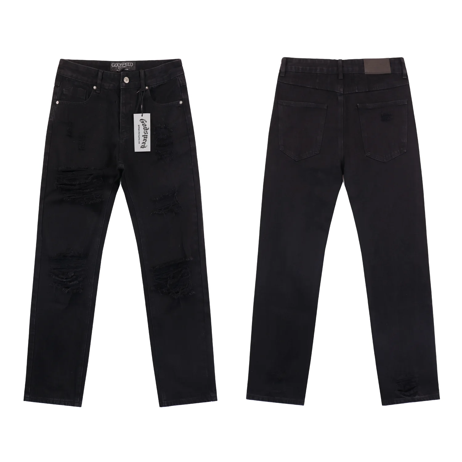 Godspeed Distressed Straight-Leg Jeans D11211856 — view 5