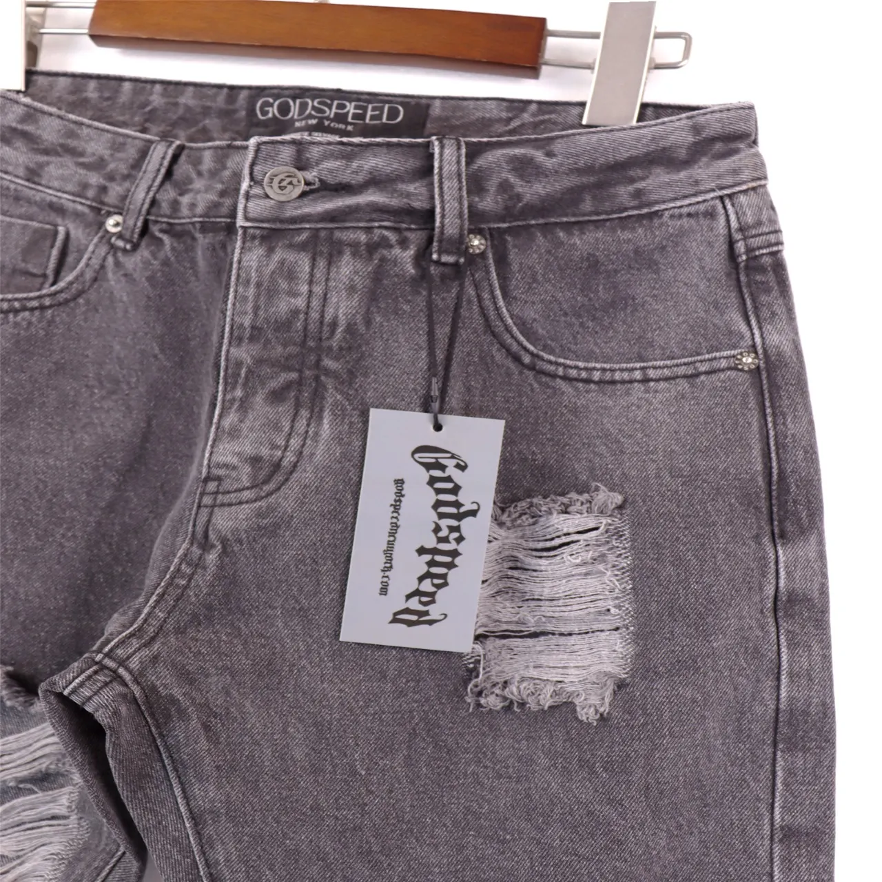 Godspeed Distressed Straight-Leg Jeans D11211856 — view 6