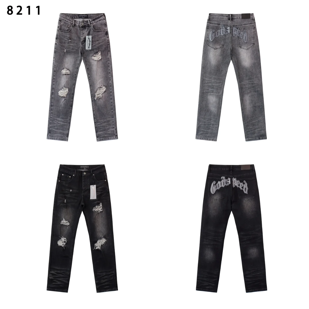 Godspeed Distressed Straight-Leg Jeans D13011857 — view 6