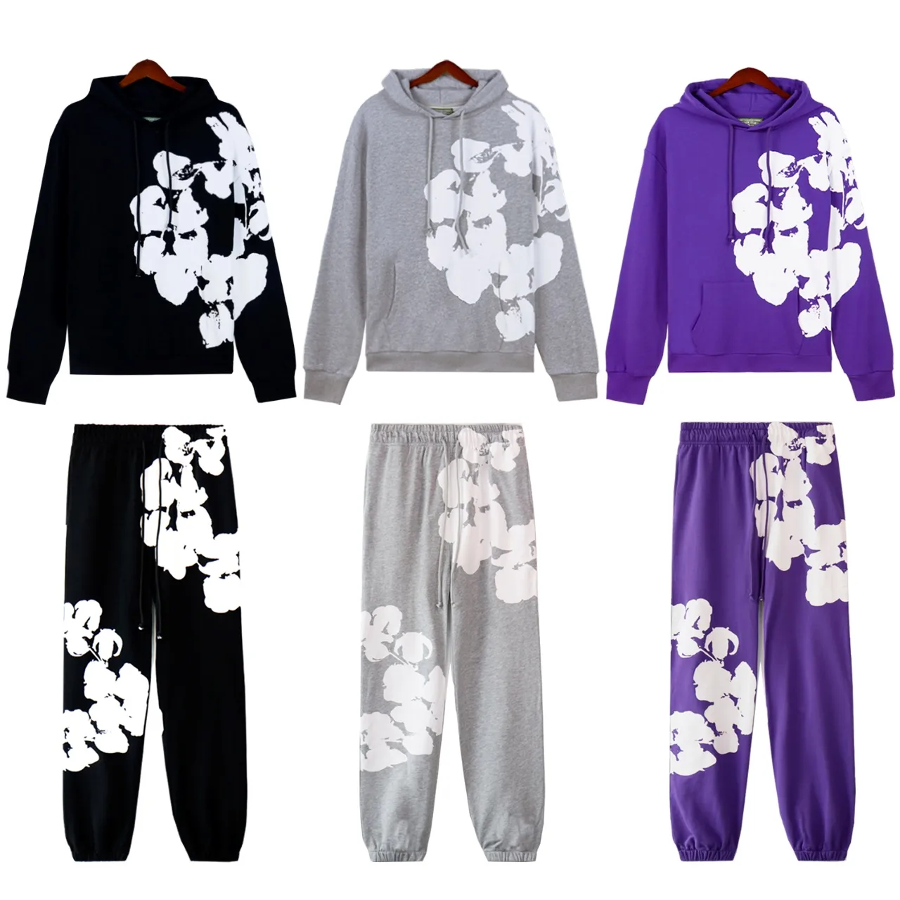Cotton-Wreath Print Fleece Tracksuit D12211868 — view 2