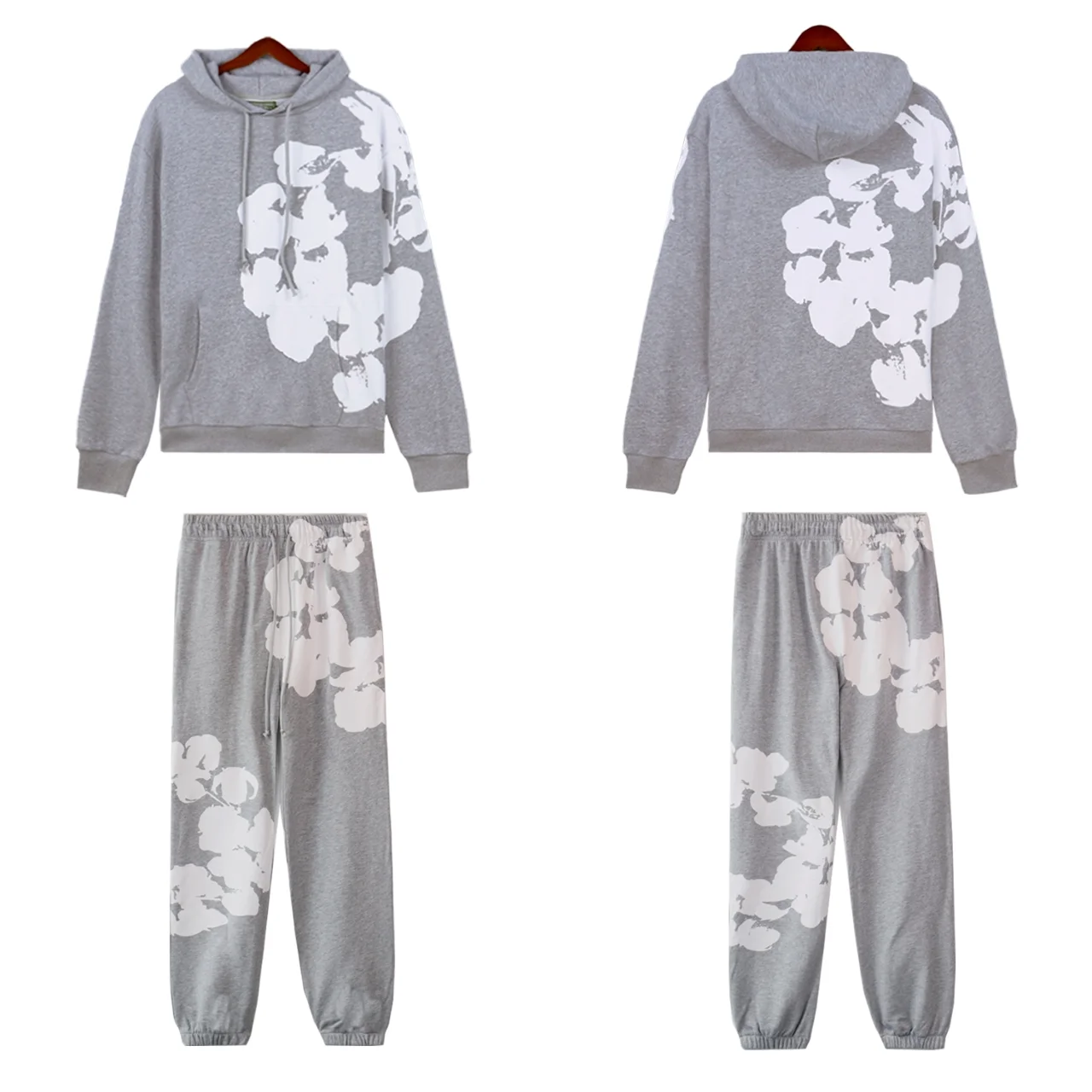 Cotton-Wreath Print Fleece Tracksuit D12211868 — view 3