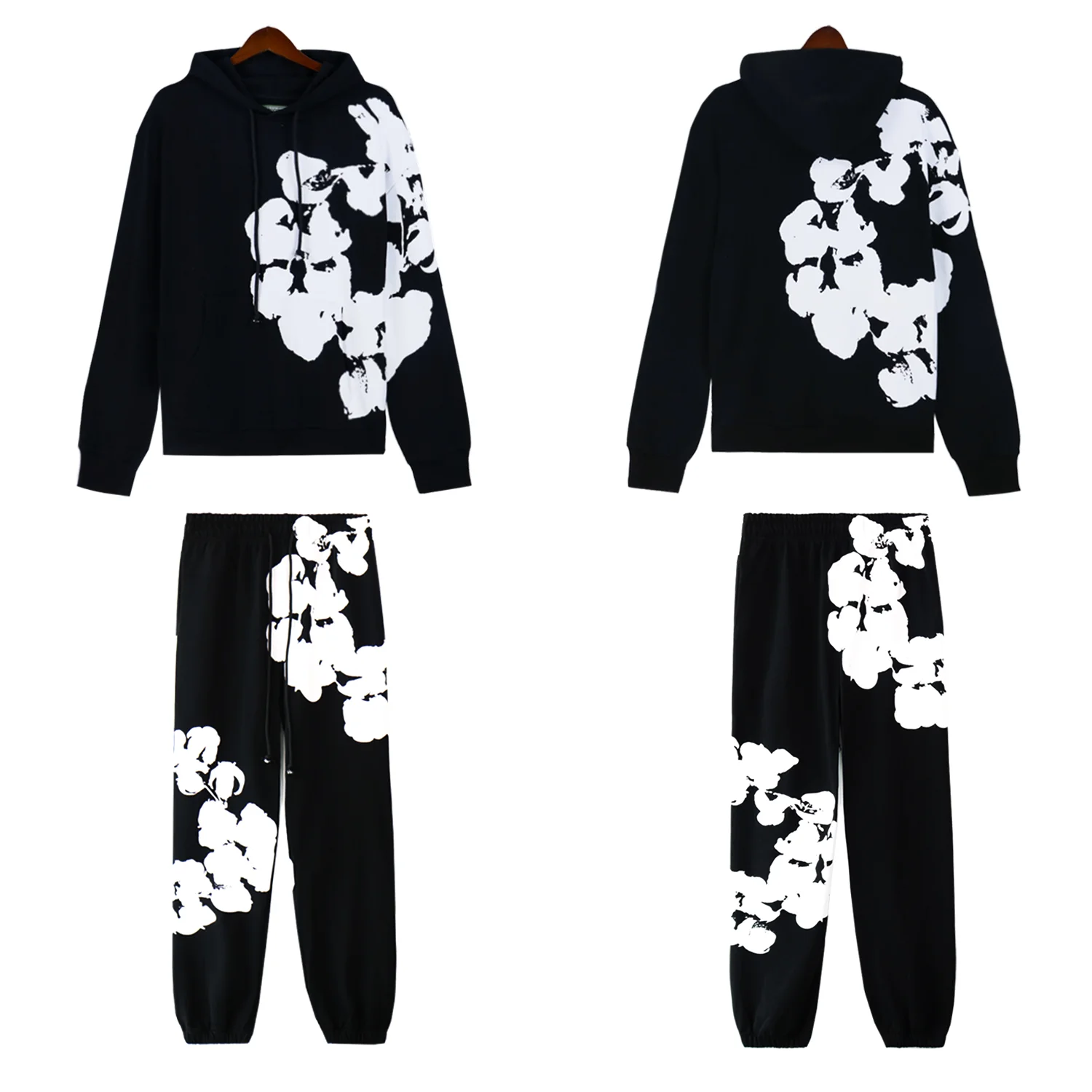 Cotton-Wreath Print Fleece Tracksuit D12211868 — view 5