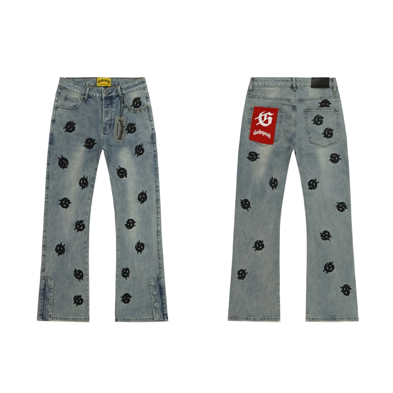 Godspeed Embroidered Flared Denim Jeans D14811854 — view 2