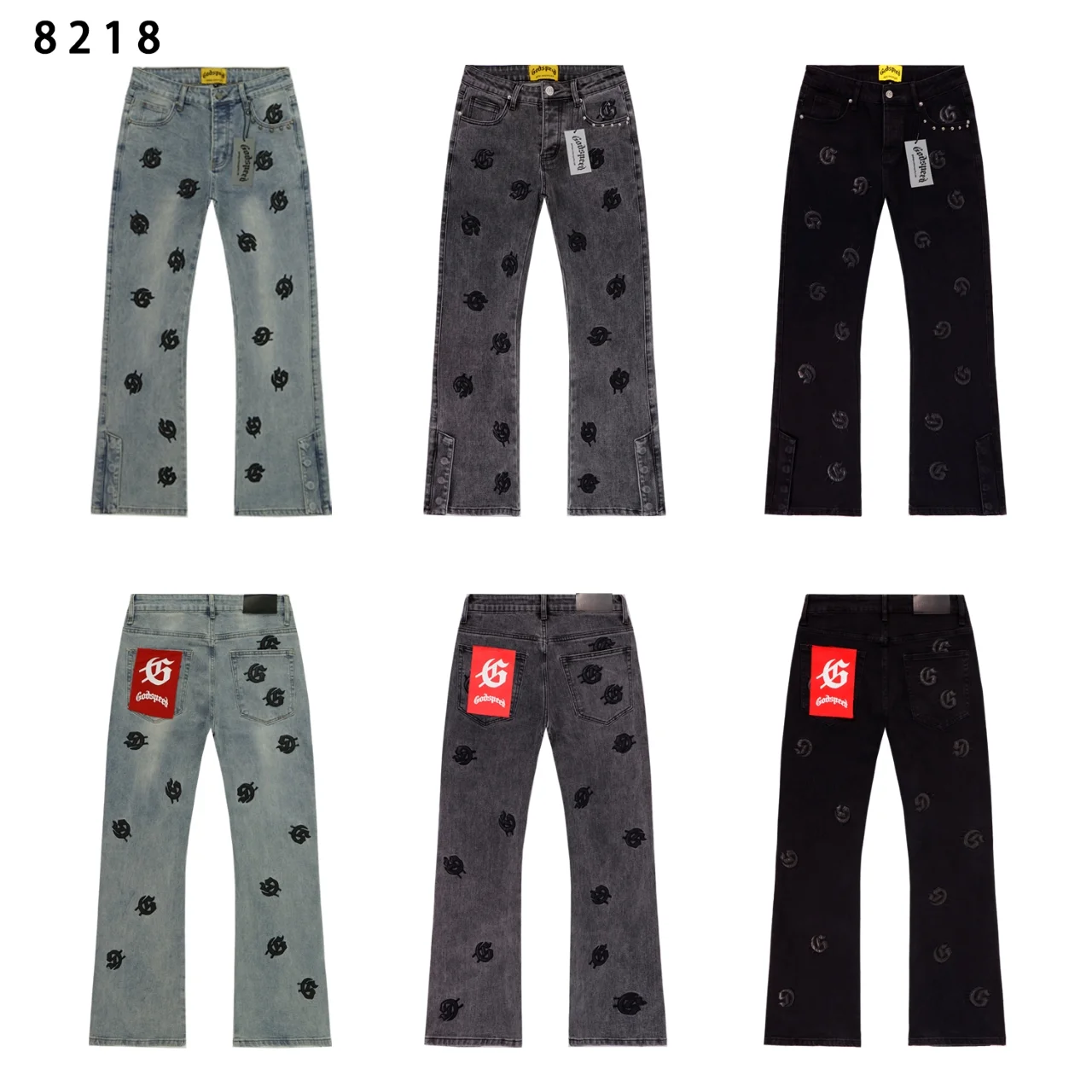 Godspeed Embroidered Flared Denim Jeans D14811854 — view 3