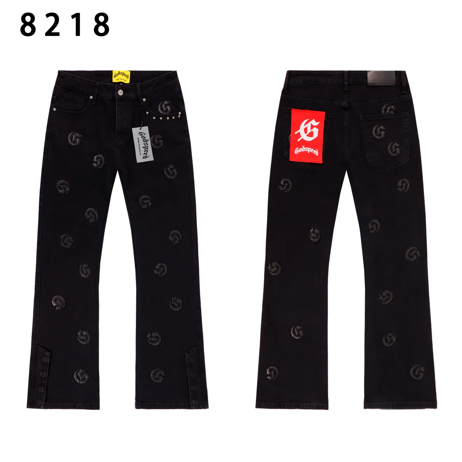 Godspeed Embroidered Flared Denim Jeans D14811854 — view 4