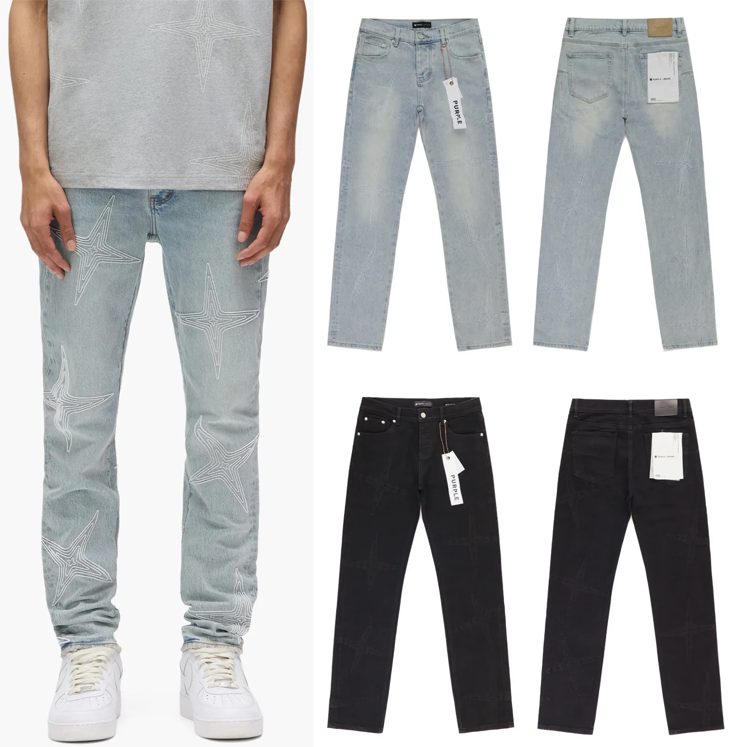 Embroidered Star Slim-Fit Jeans D13011851