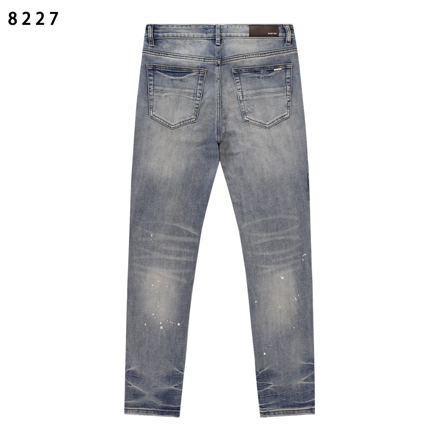 Distressed Slim-Fit Embroidered Jeans D13811848 — view 2